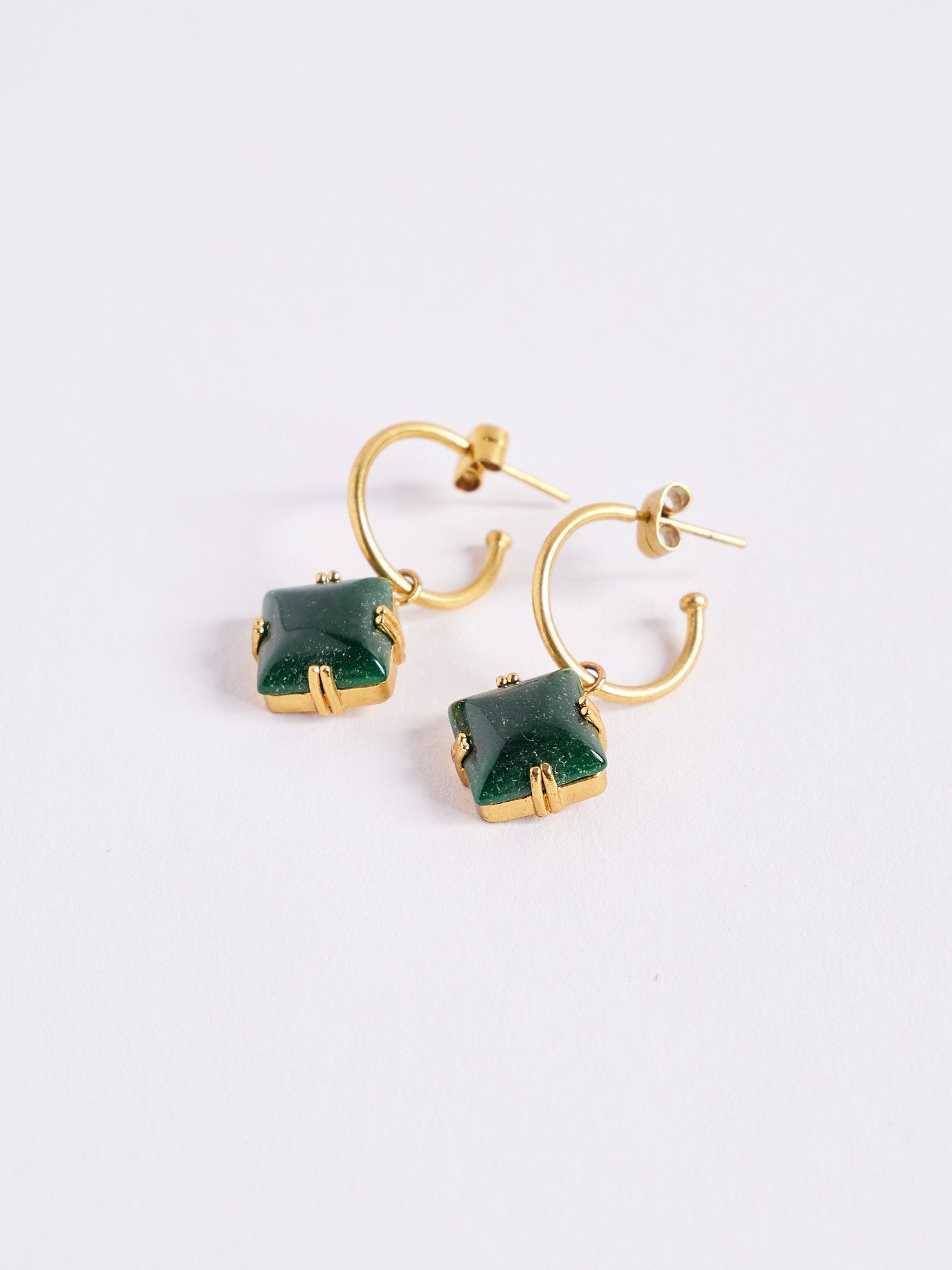 Jade Stone Panchadhatu Earrings