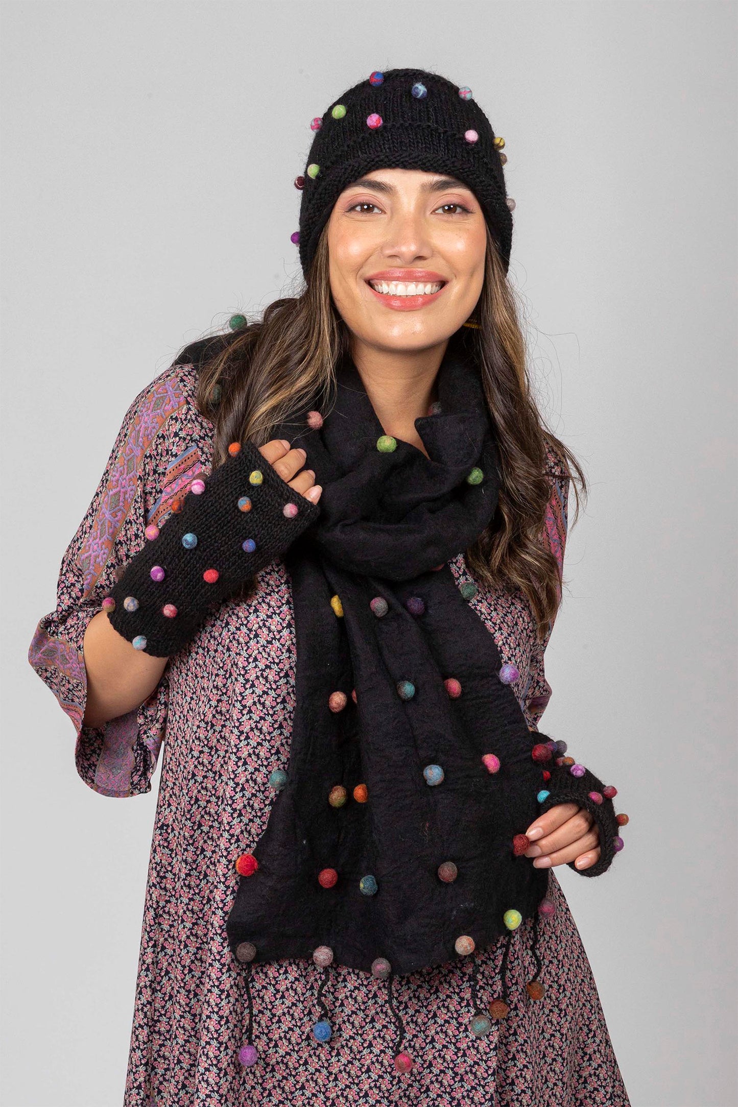 Sugar Dot Beanie Set.