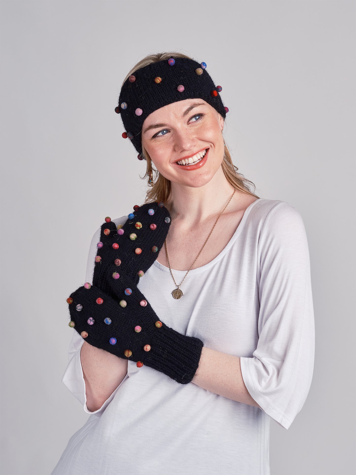 Sugar Dot Beanie Set.