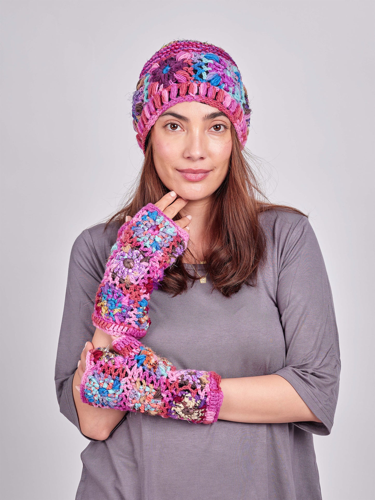 Multicolored Crochet Beanie. CH24