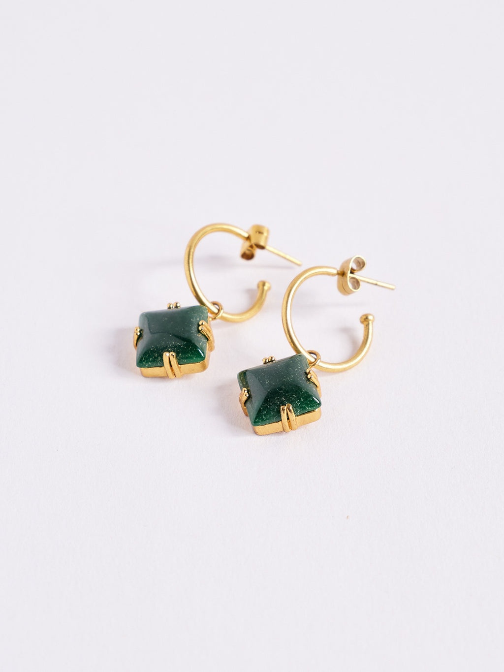 Jade Stone Panchadhatu Earrings