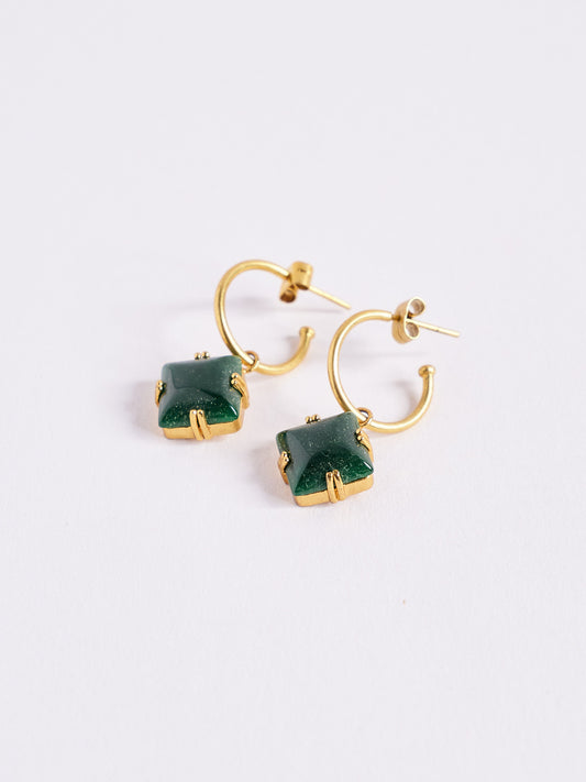 Jade Stone Panchadhatu Earrings