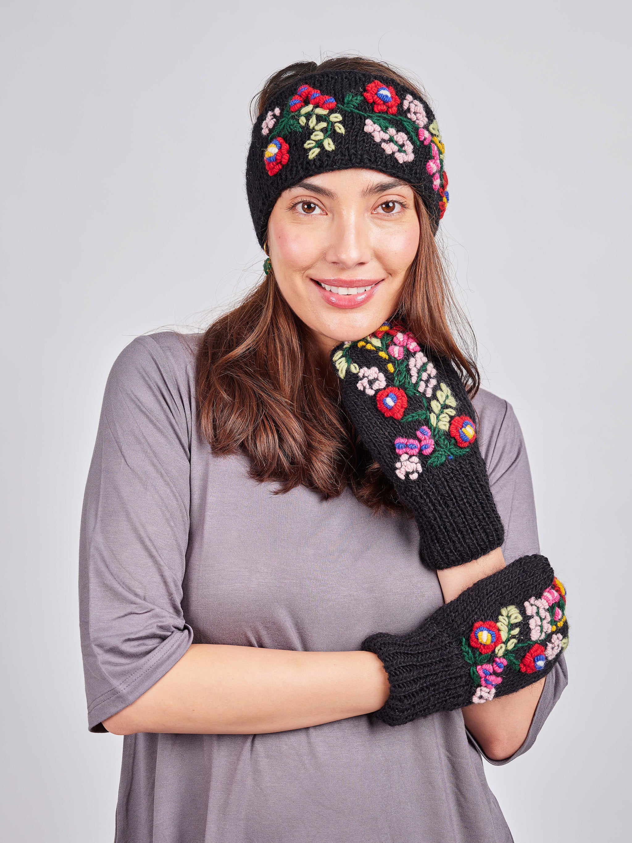 Floral Embroidered Beanie.