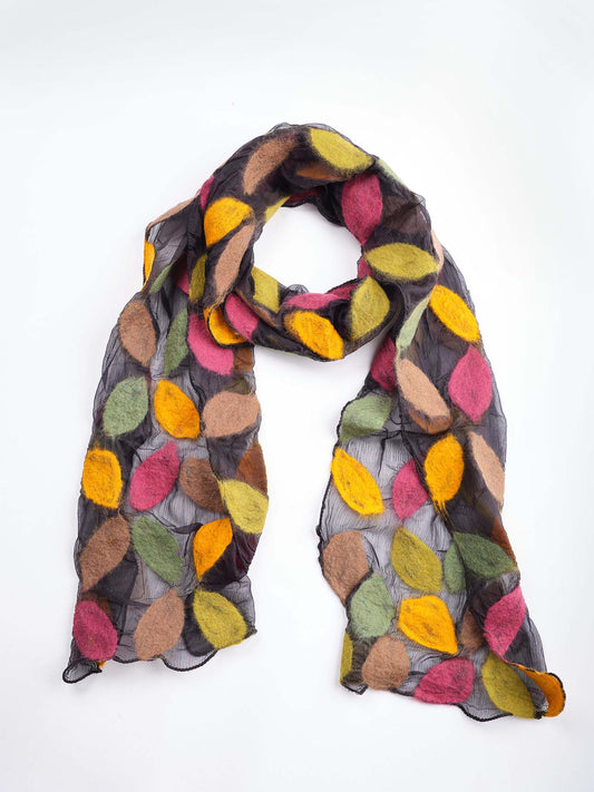 Leaves Wool Felt Scarf