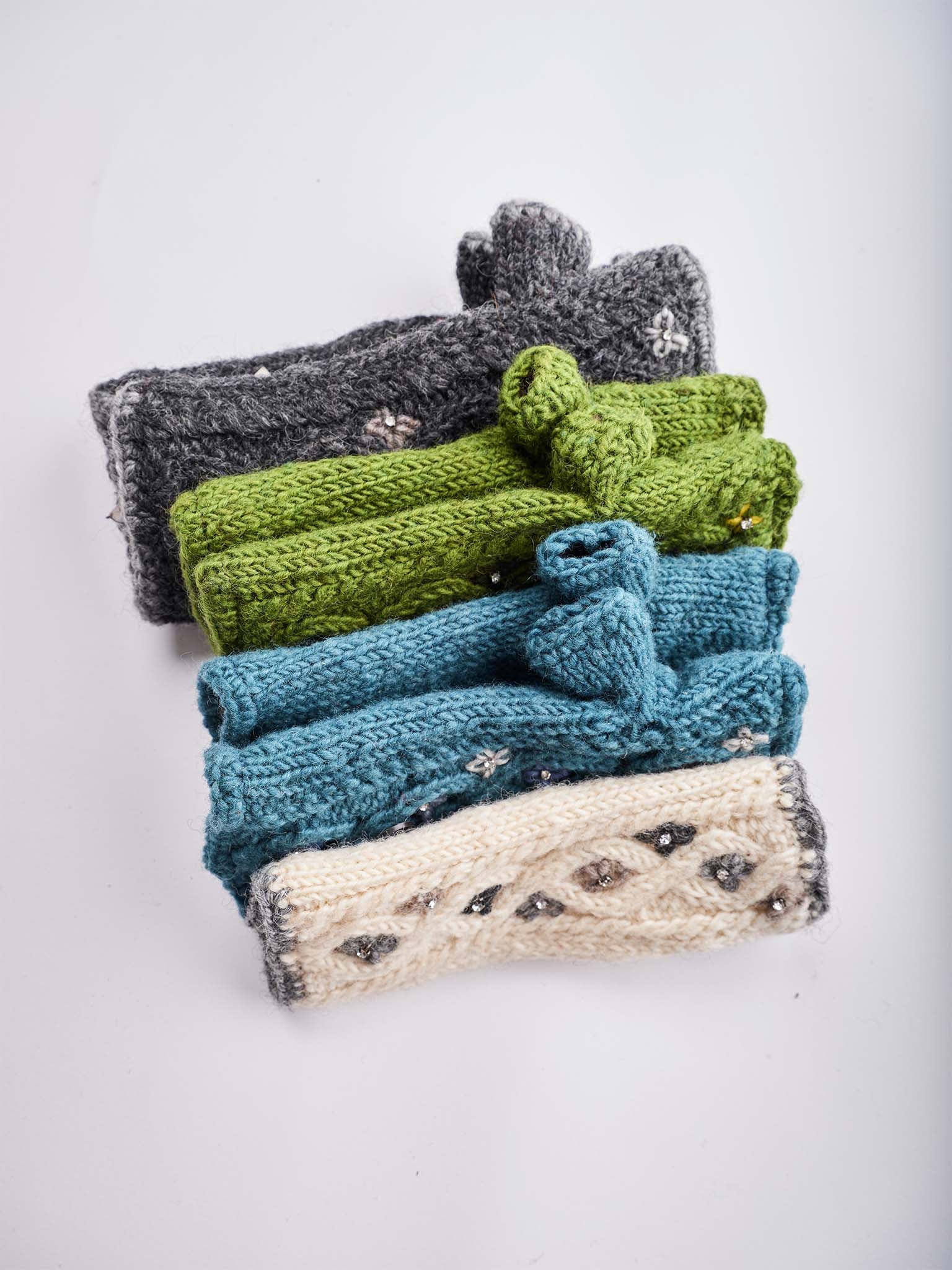 Rhinestone Wool Handwarmer.