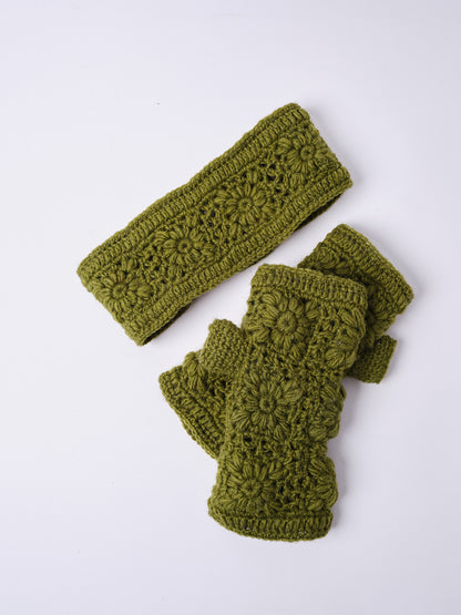 Floral Crochet Headband/ Earwarmer.