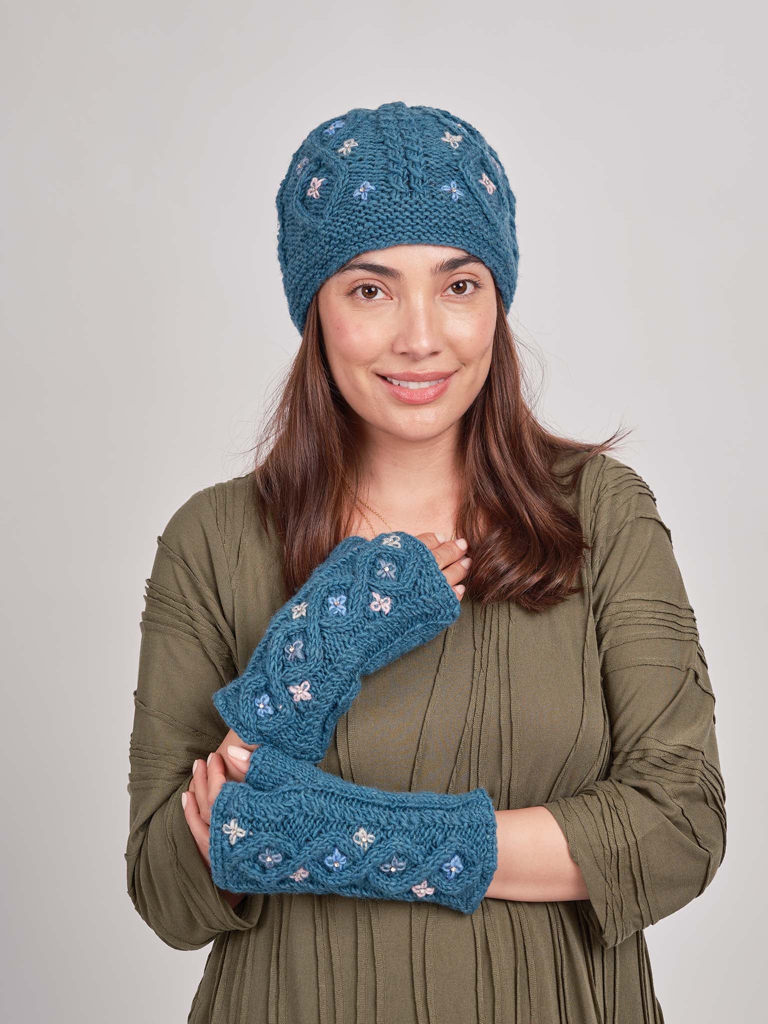 Rhinestone Wool Handwarmer.