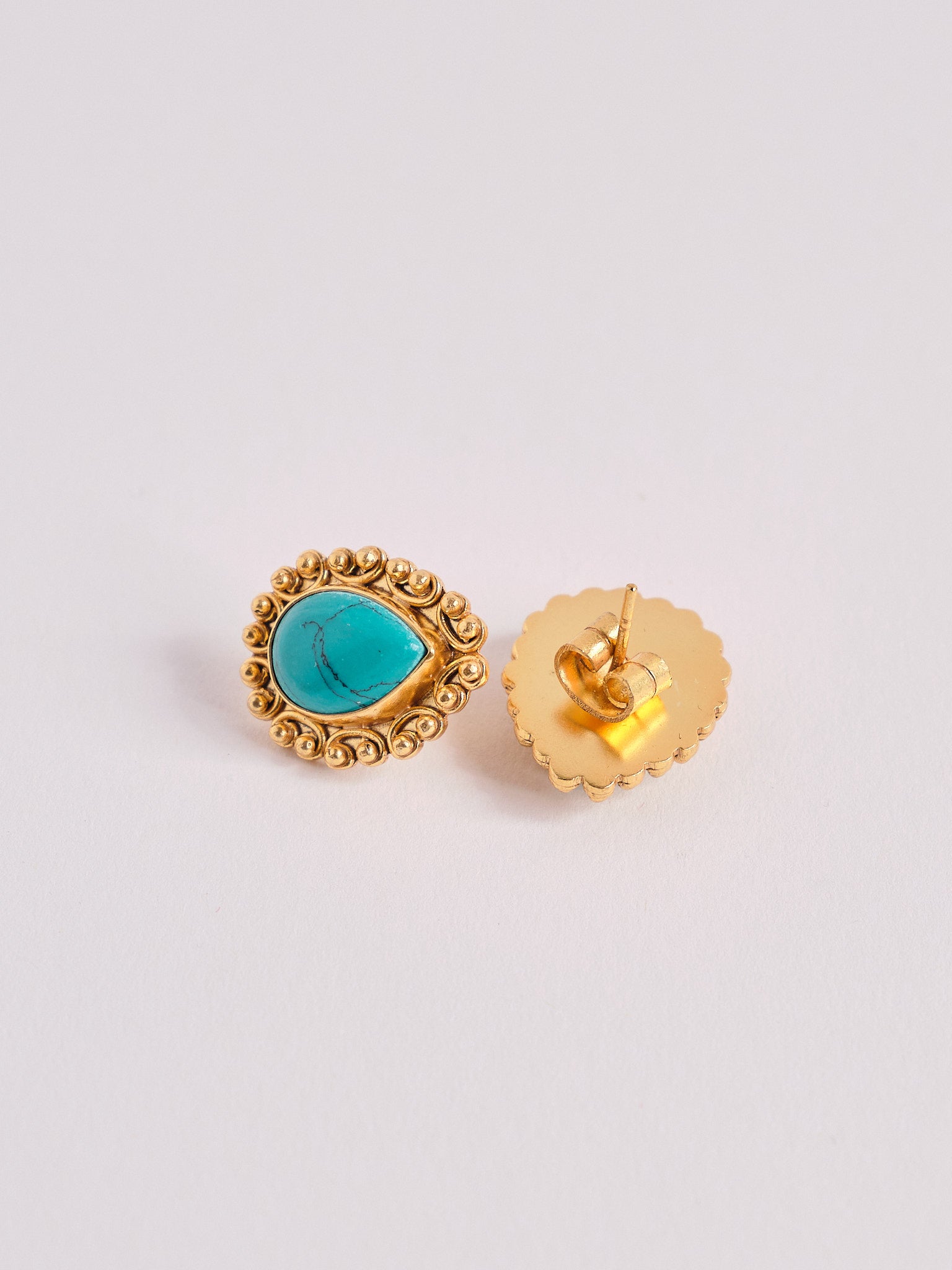 Teardrop Turquoise Stud Earrings