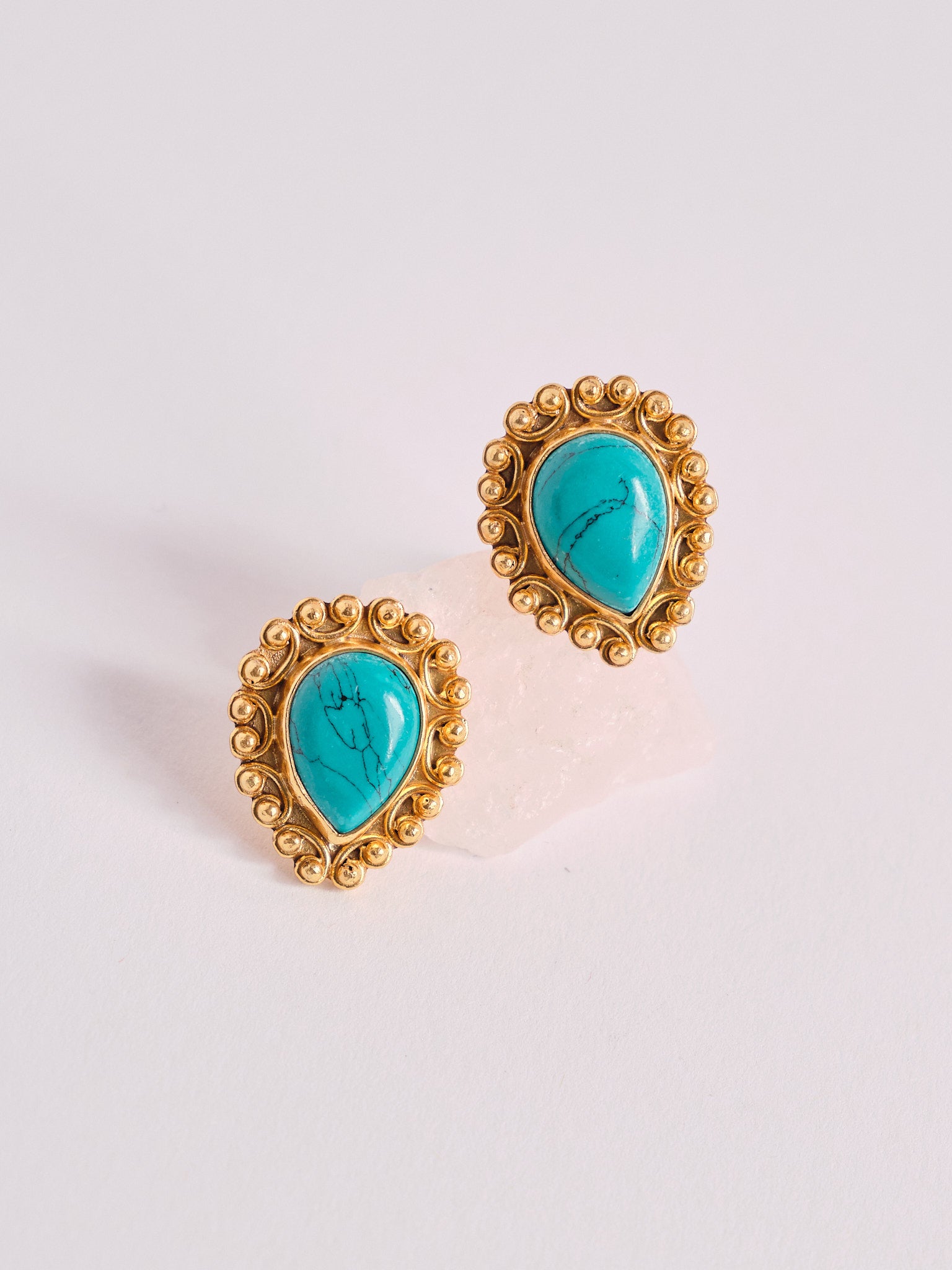 Teardrop Turquoise Stud Earrings