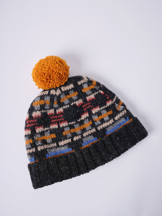 Multi-Color Pom Pom Beanie.