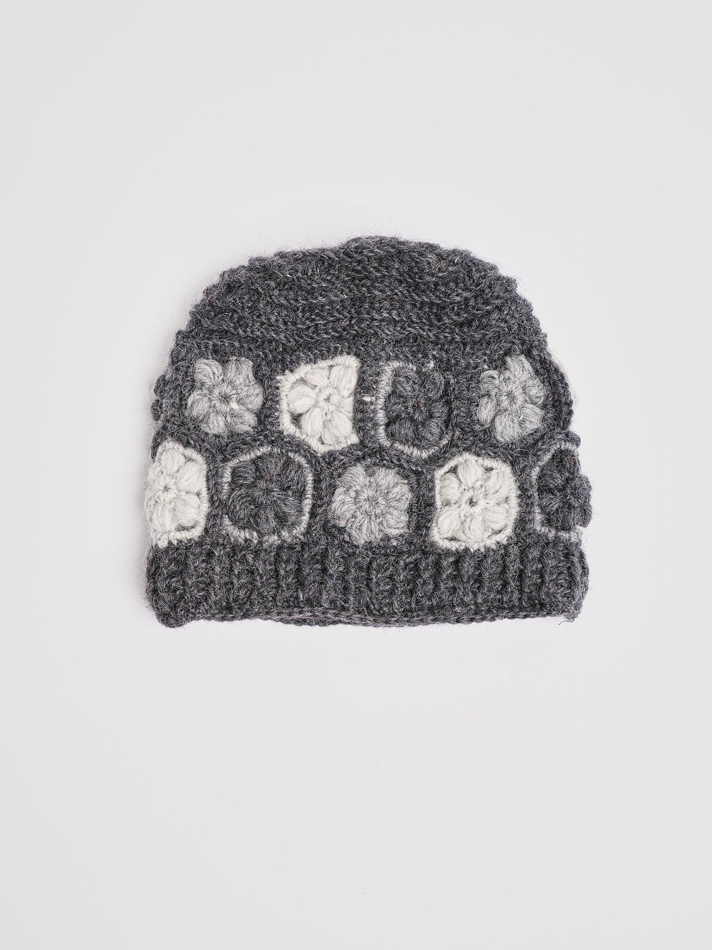 Floral Crochet Wool Beanie.