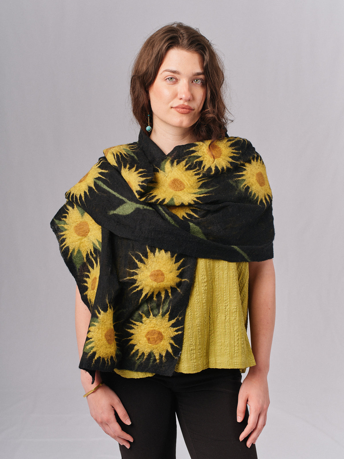 Sun Flower Felt Scarf.