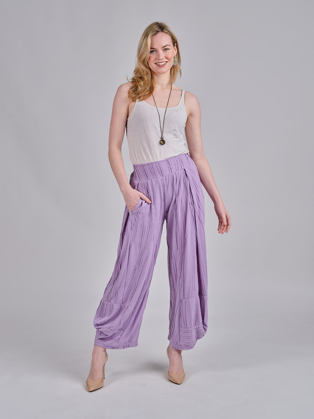 Stitched Cotton Pants