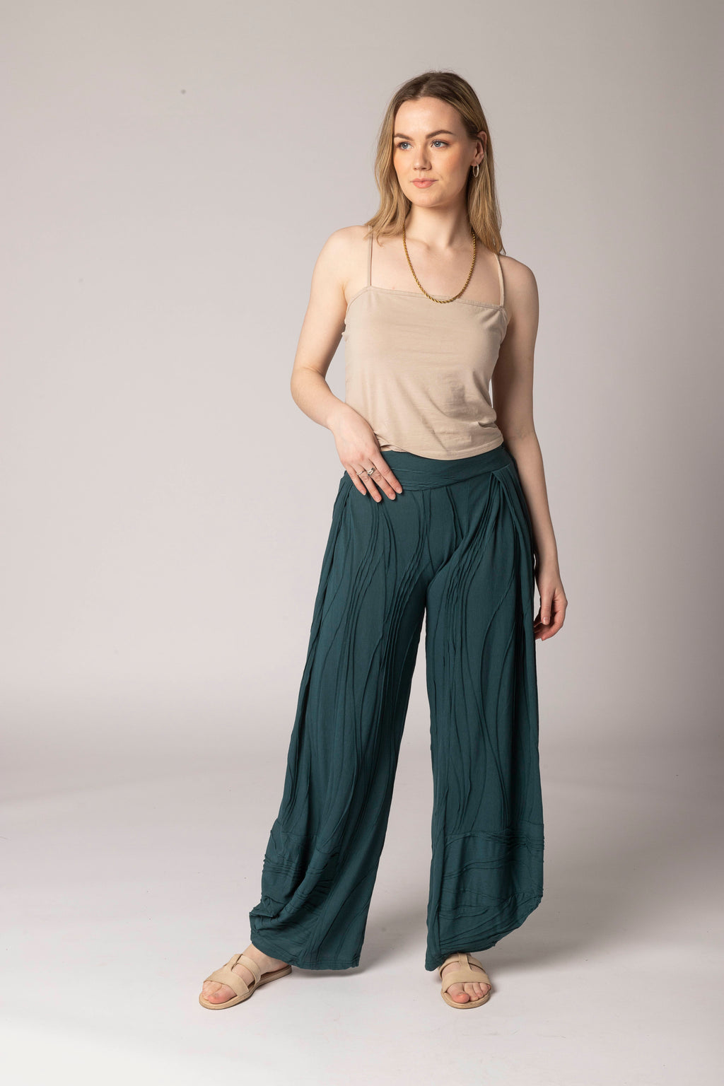 Stitched Cotton Pants