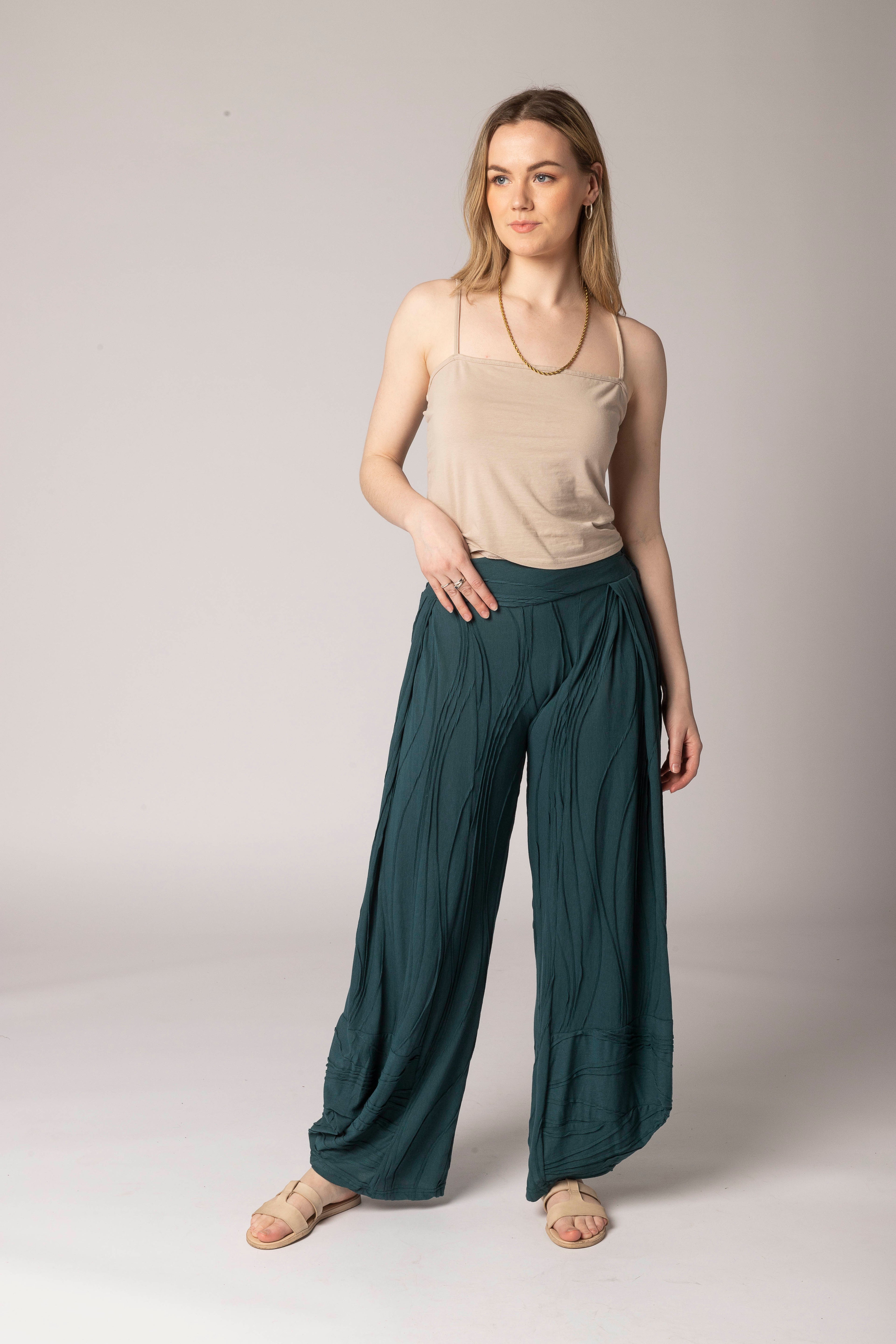 Stitched Cotton Pants