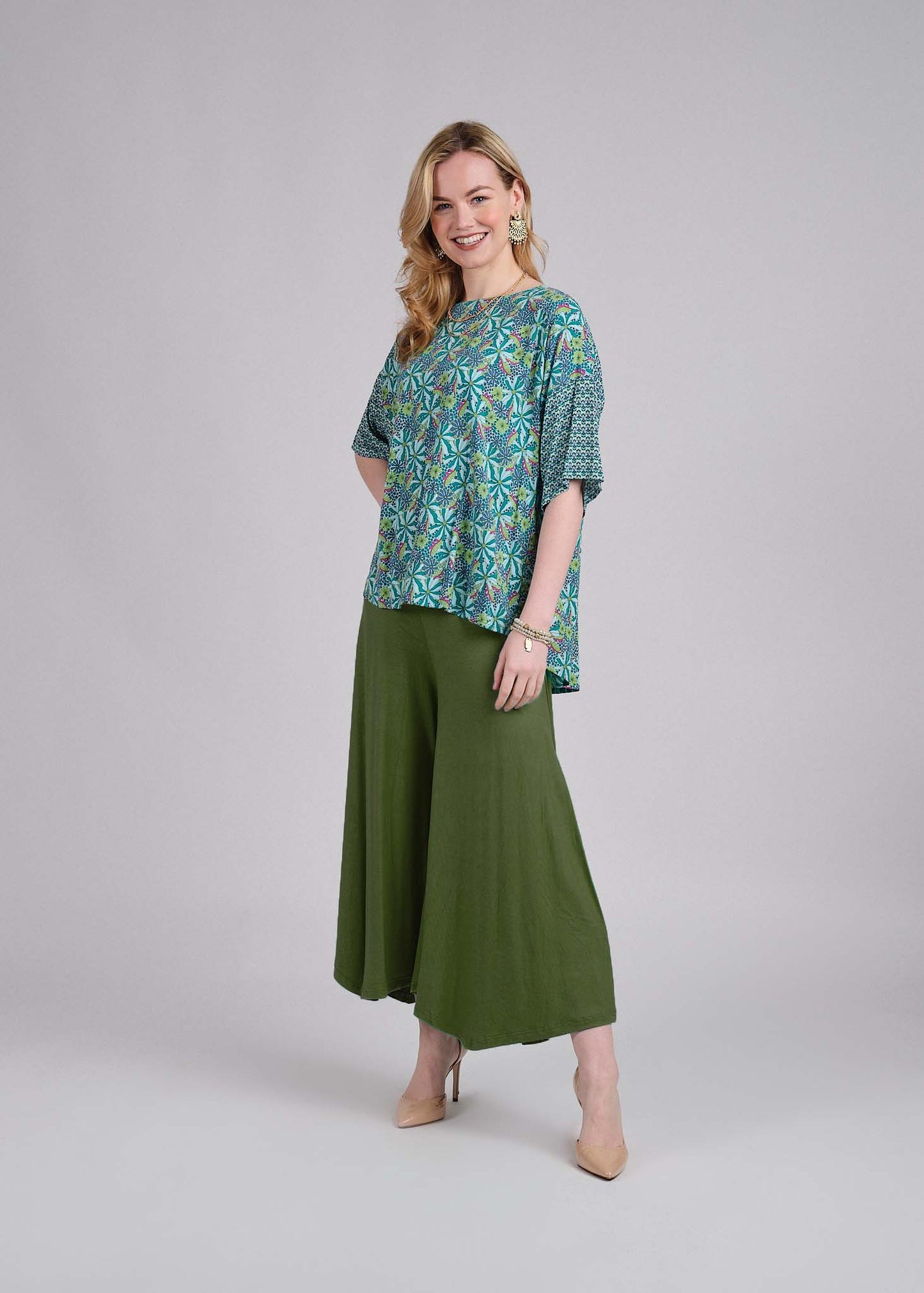 Skirted Wide-Leg Pants