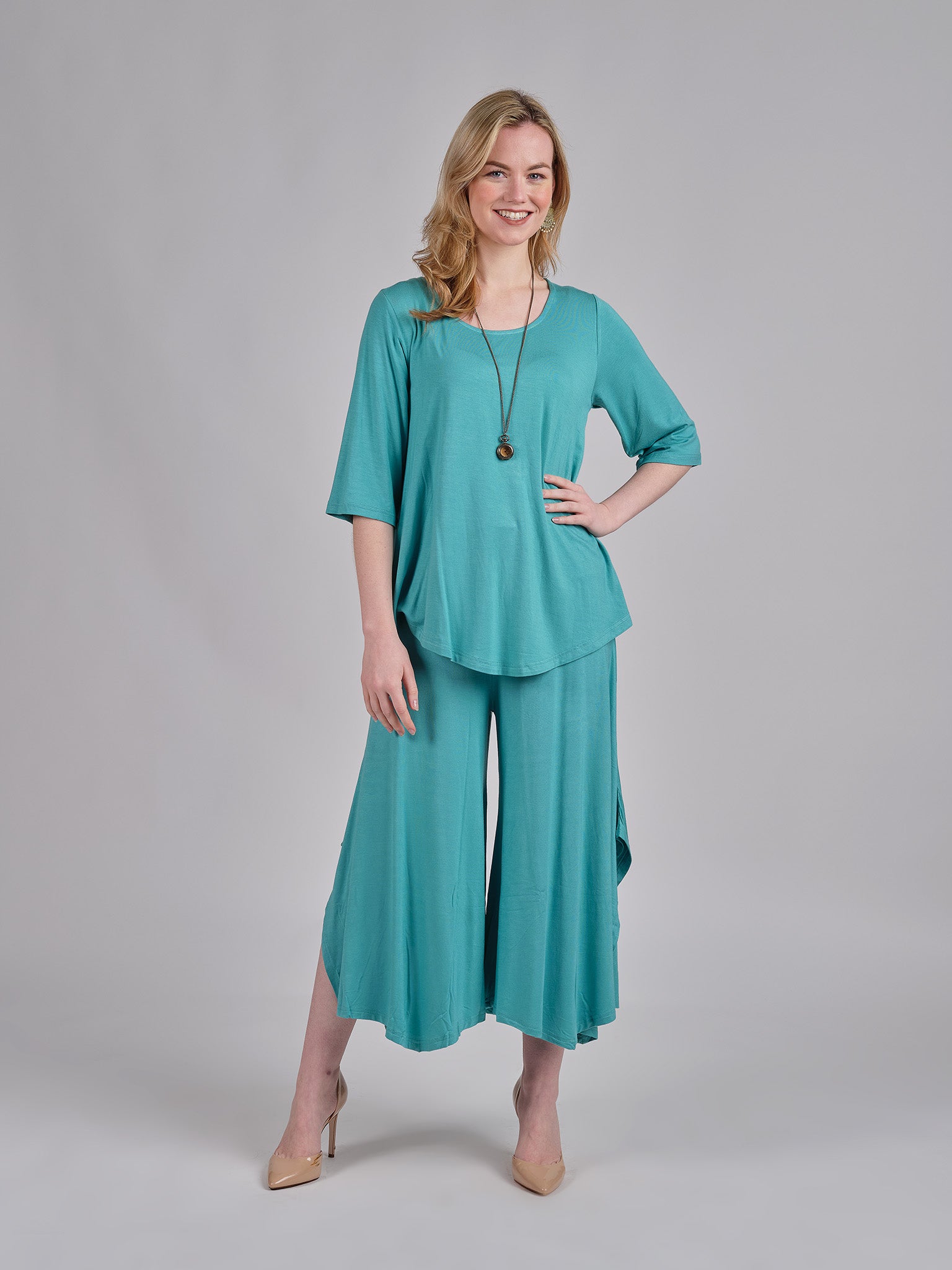 Skirted Wide-Leg Pants