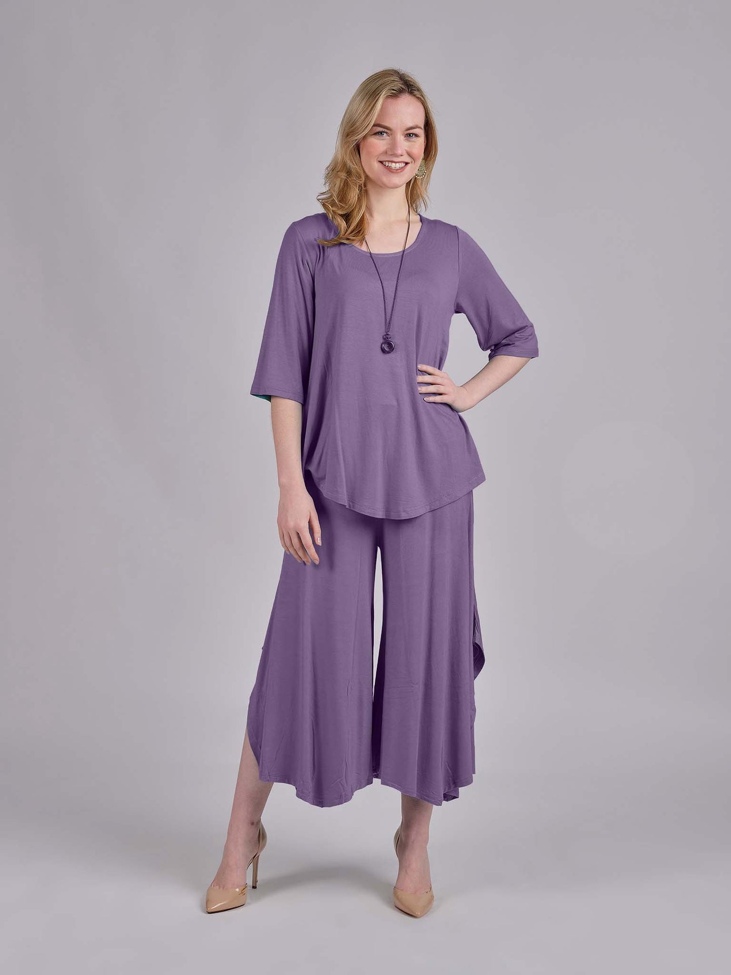 Skirted Wide-Leg Pants