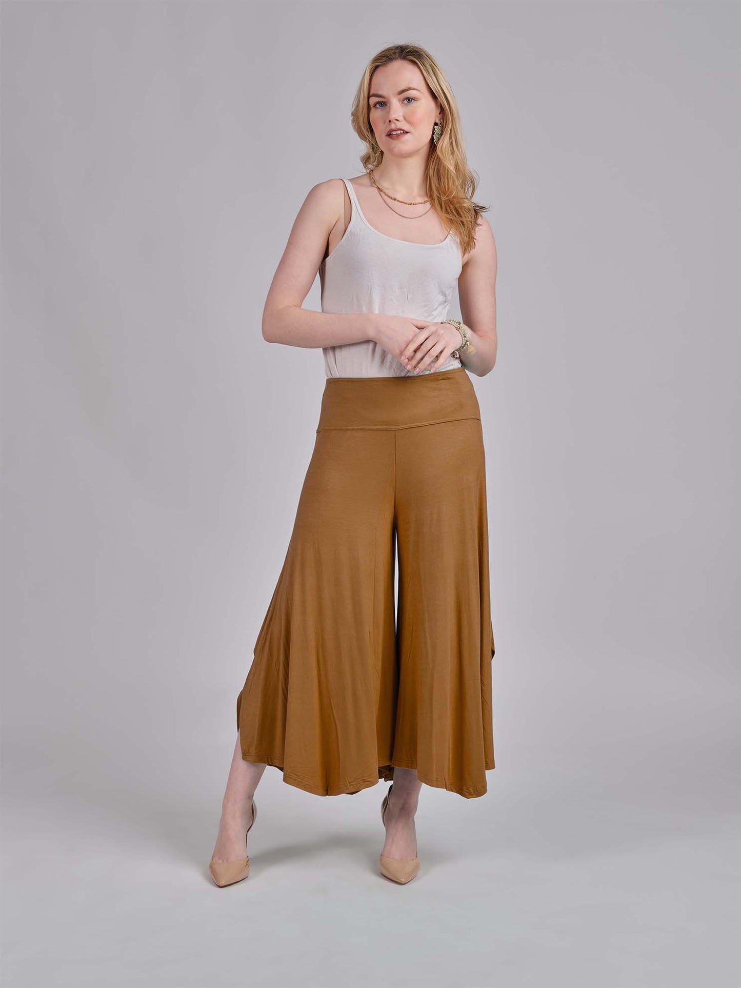 Skirted Wide-Leg Pants