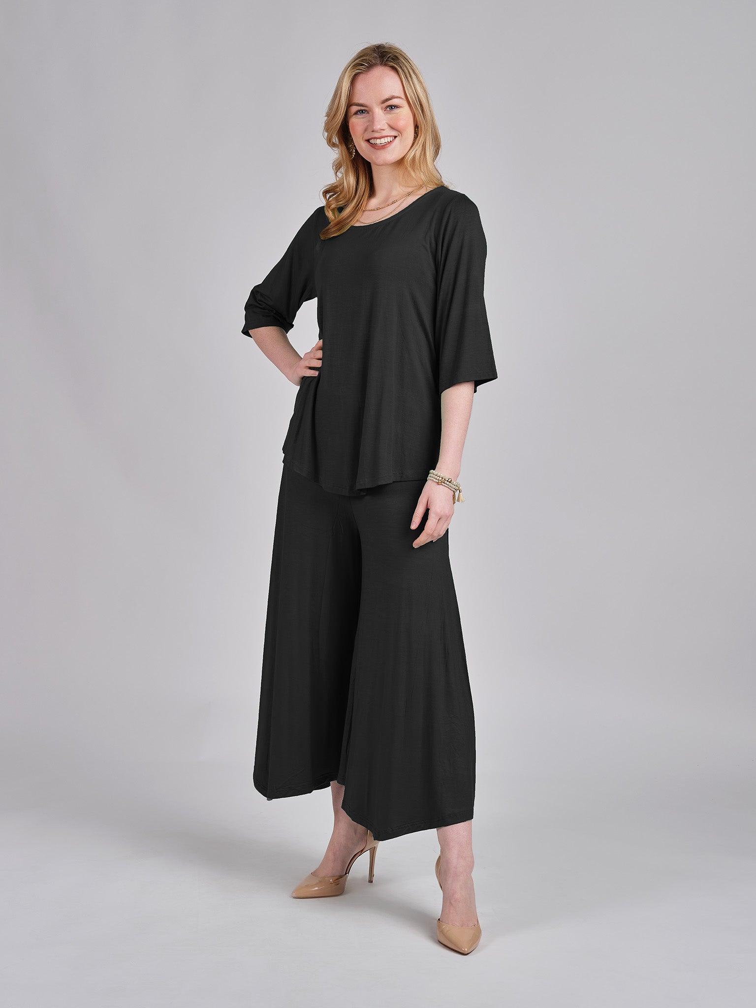 Skirted Wide-Leg Pants