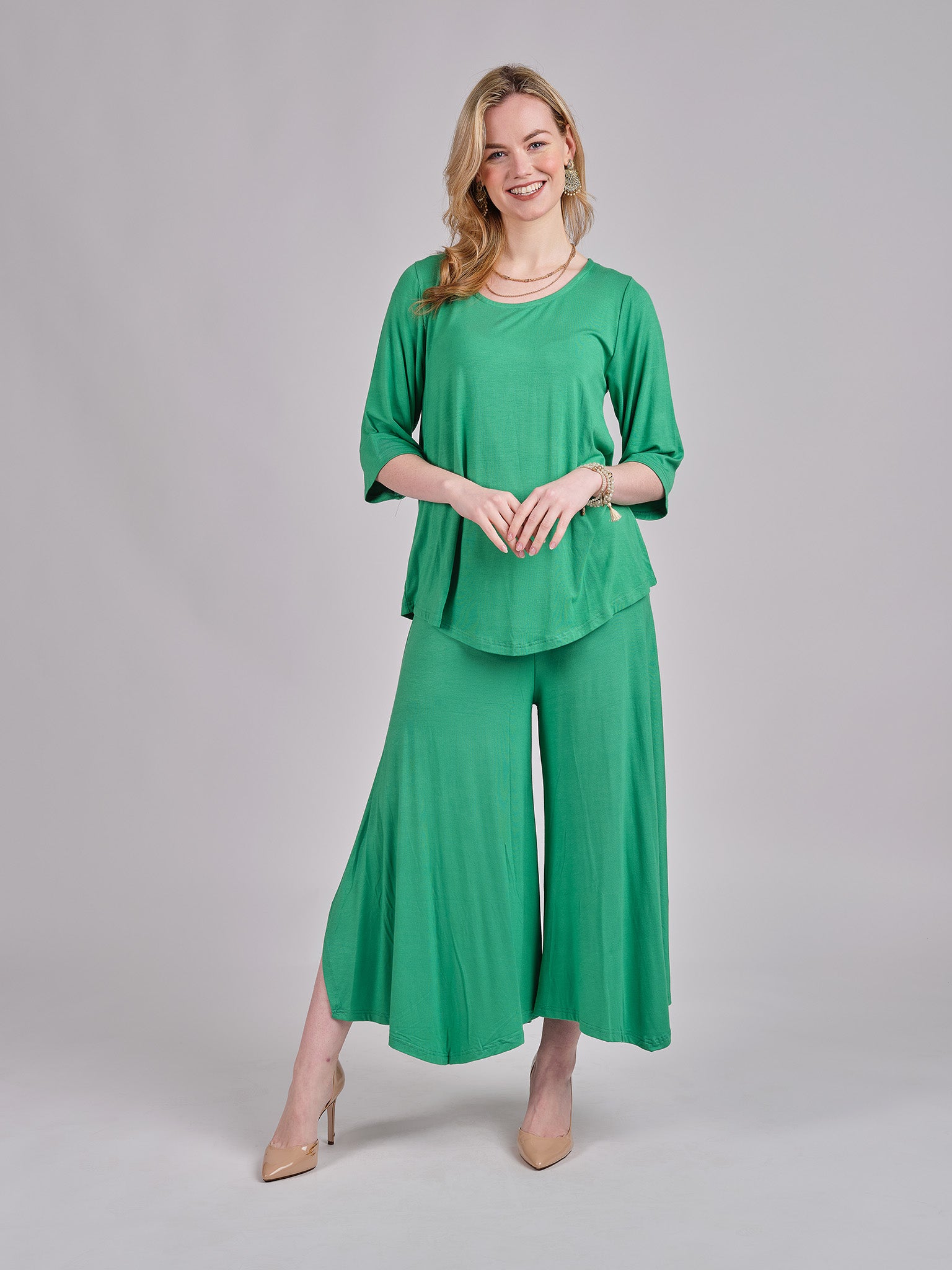 Skirted Wide-Leg Pants