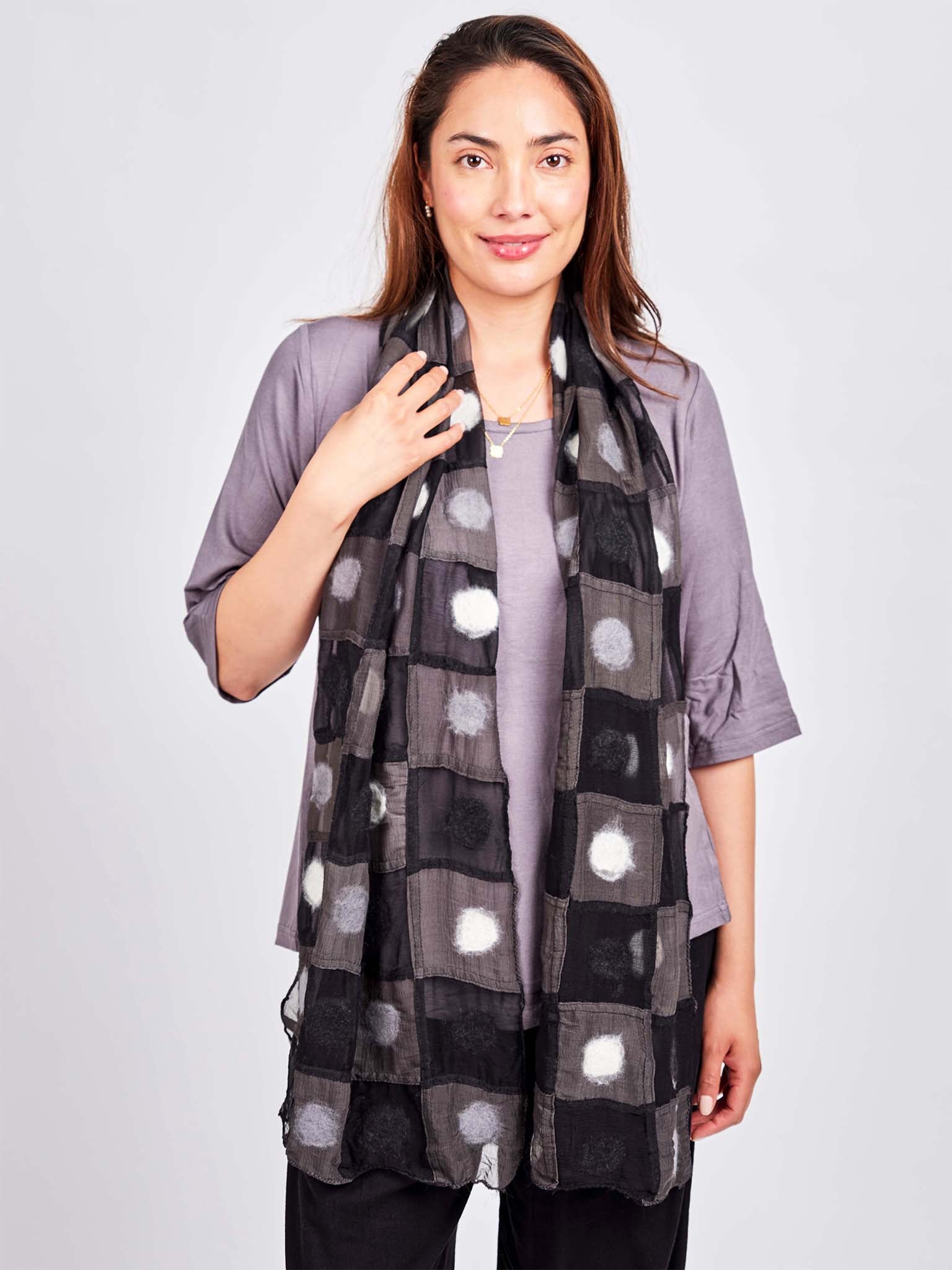 Polka Dot Felt Scarf. SF52