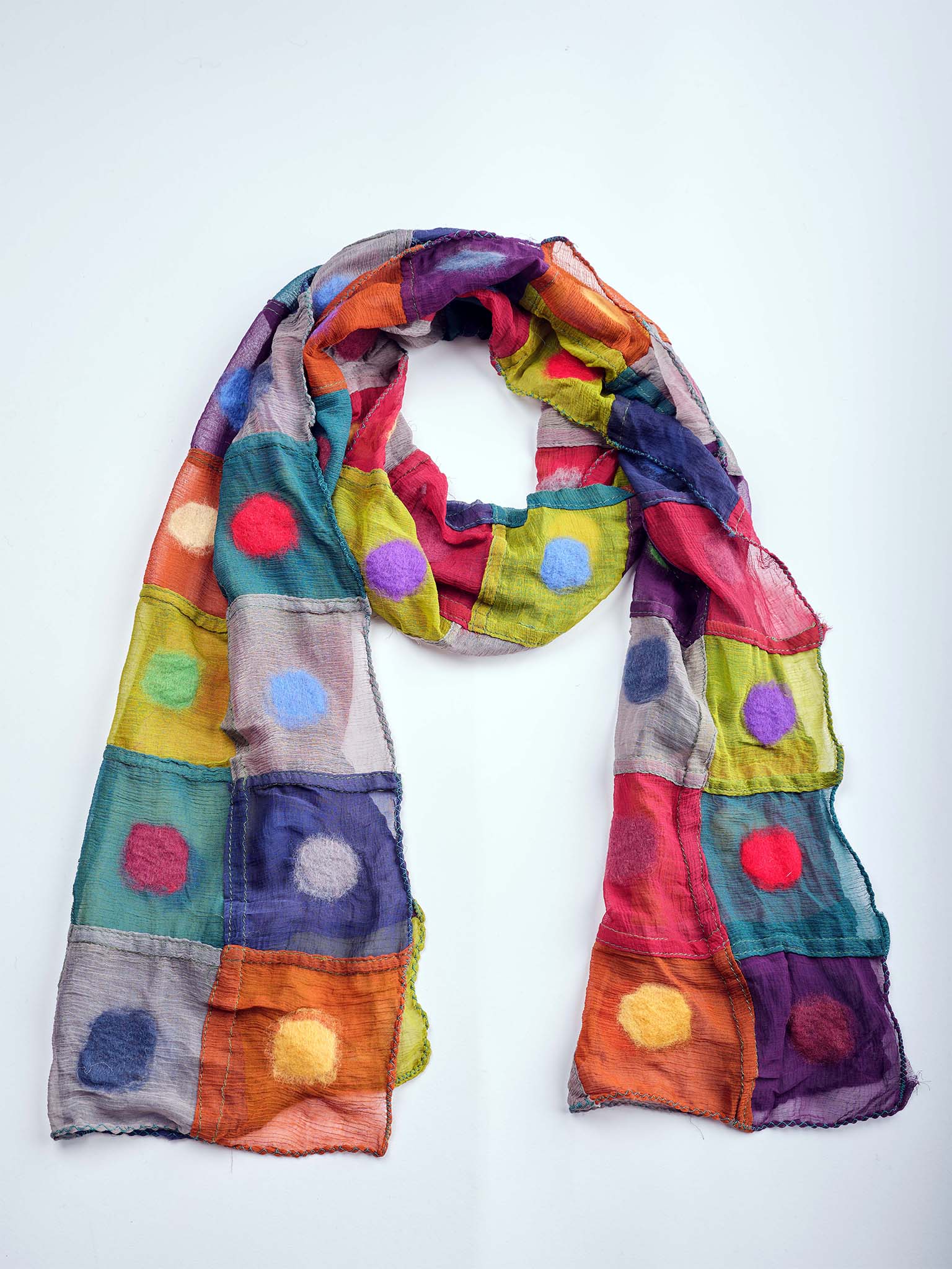 Polka Dot Felt Scarf. SF52