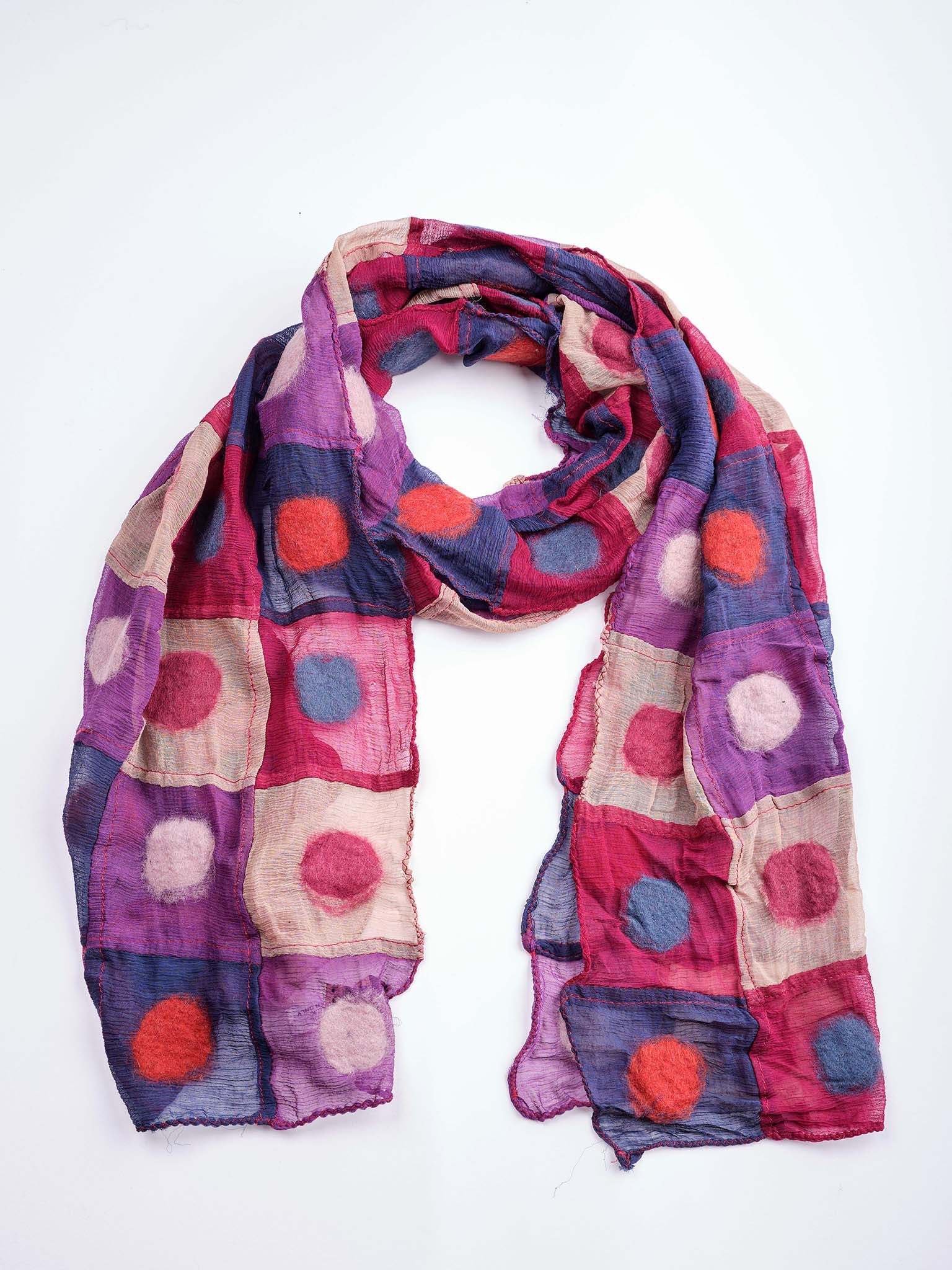 Polka Dot Felt Scarf. SF52