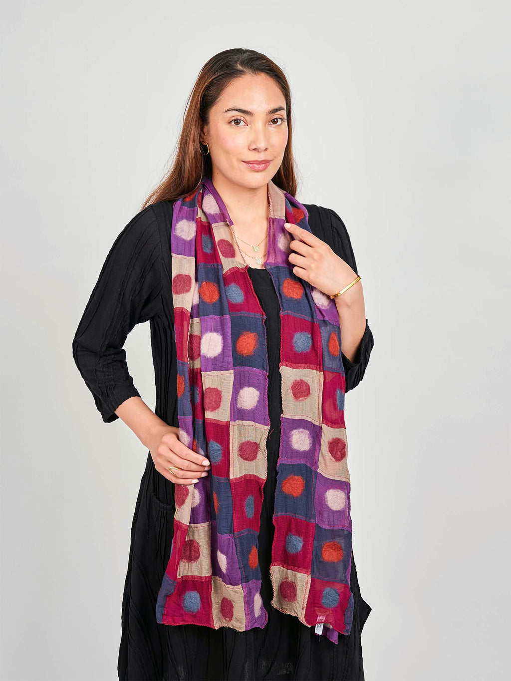 Polka Dot Felt Scarf. SF52