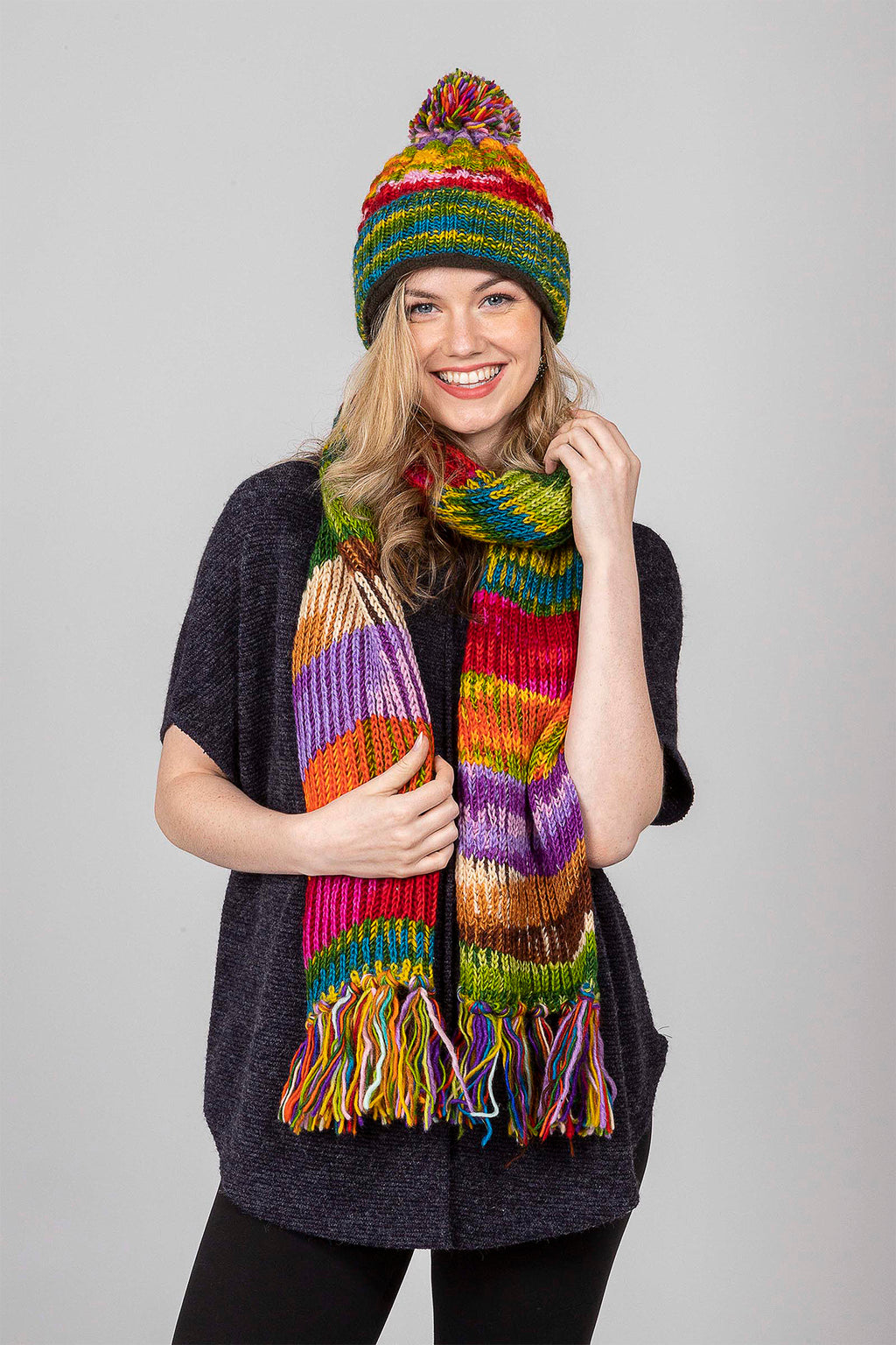Multi knit Wool Scarf.
