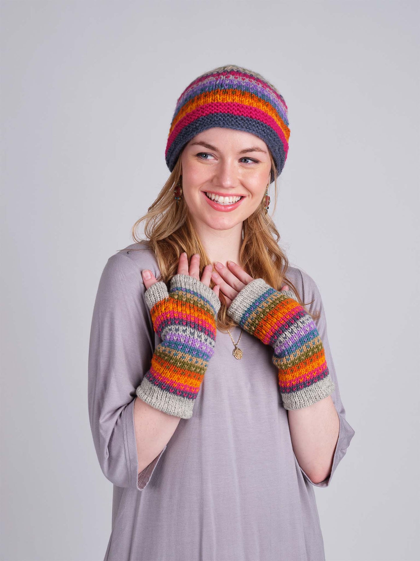 Multi colored wool Handwarmer.