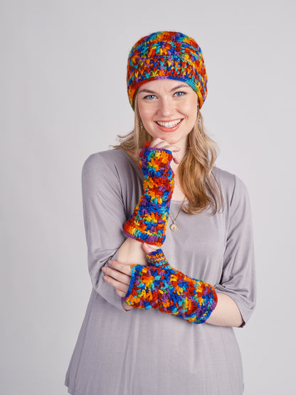 Floral Crochet Merino Wool Beanie