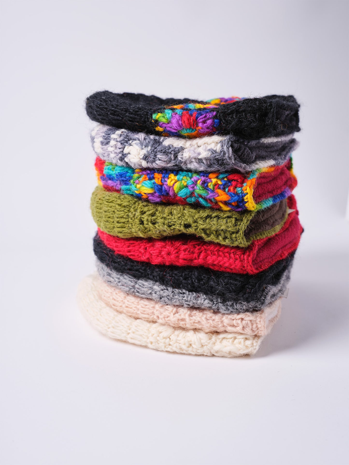 Floral Crochet Merino Wool Beanie