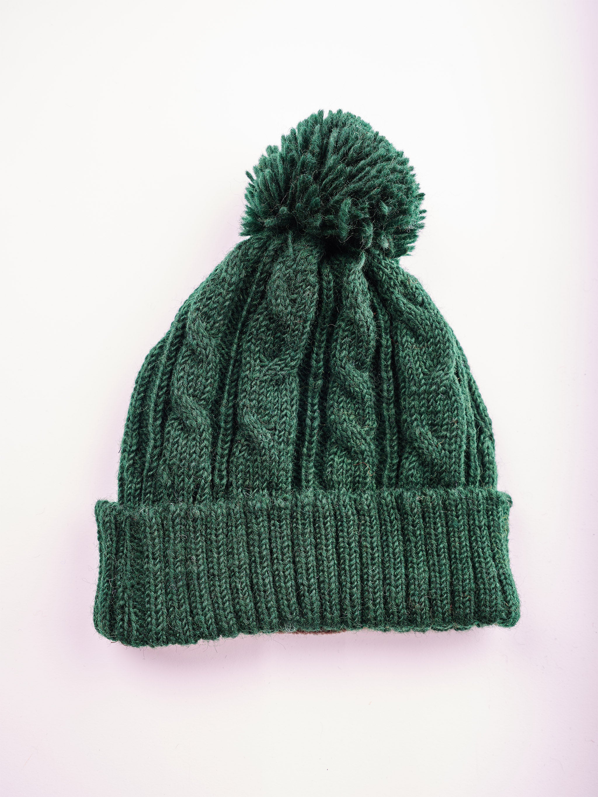 Cable Knit Pom Pom Beanie.