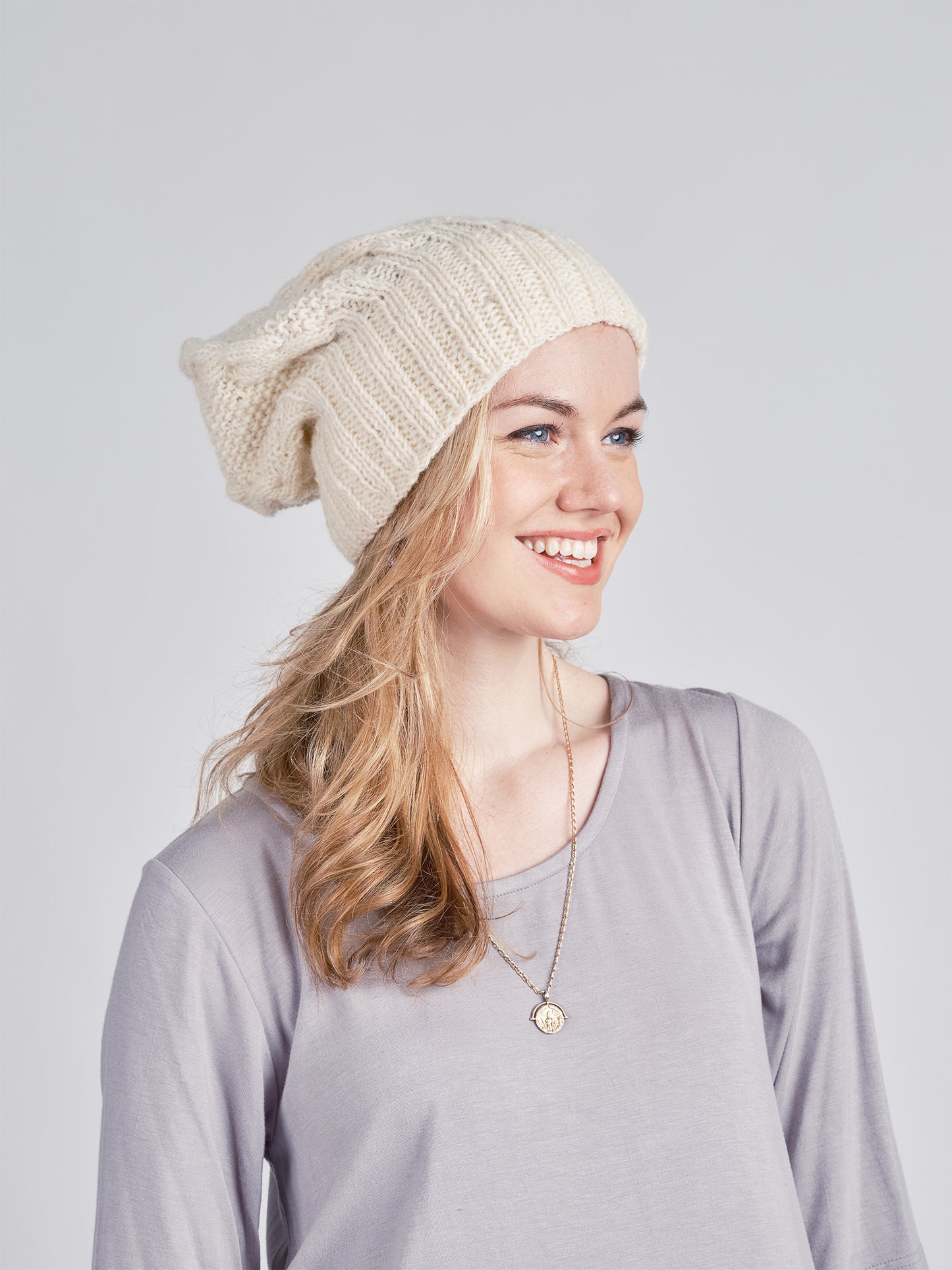 Cable Knit Slouchy Beanie