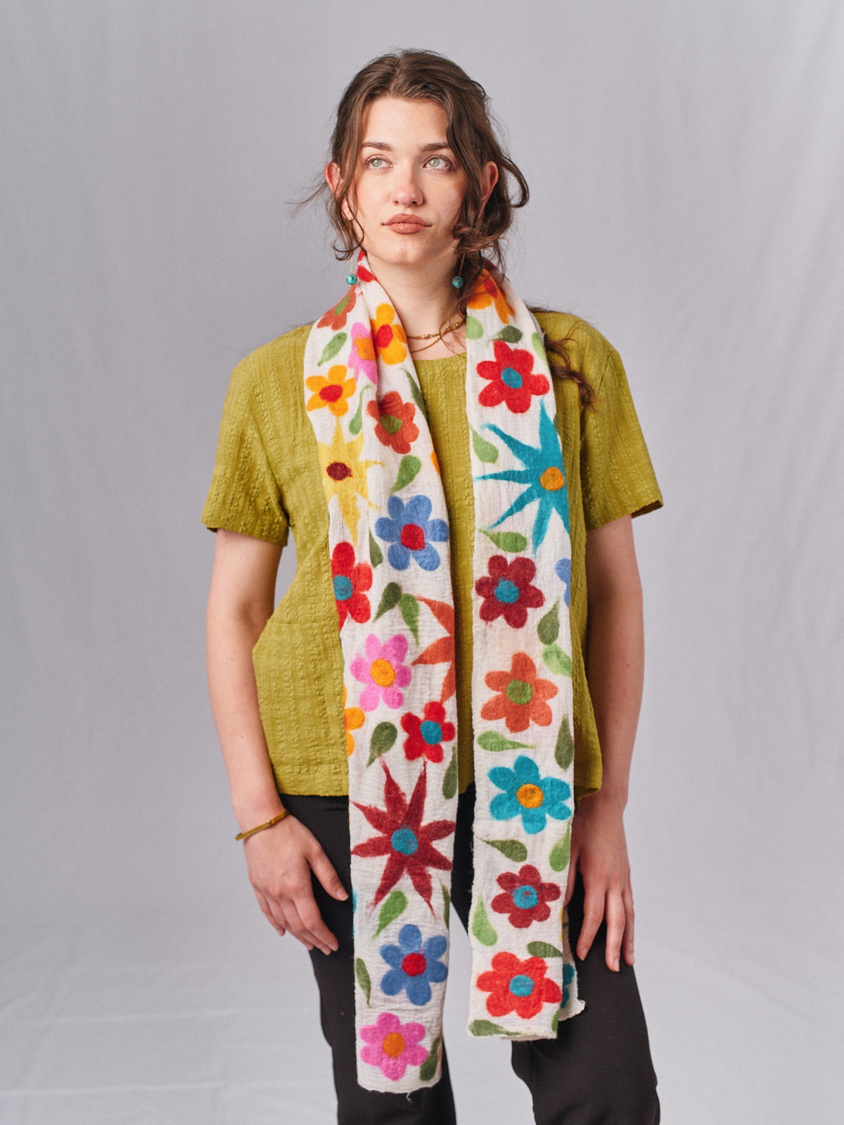 Wild Flower Felt Scarf. WF05