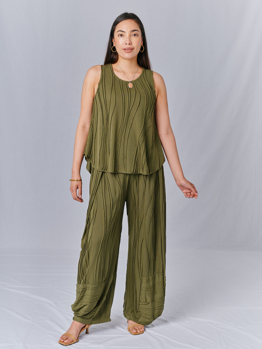 Stitched Cotton Pants