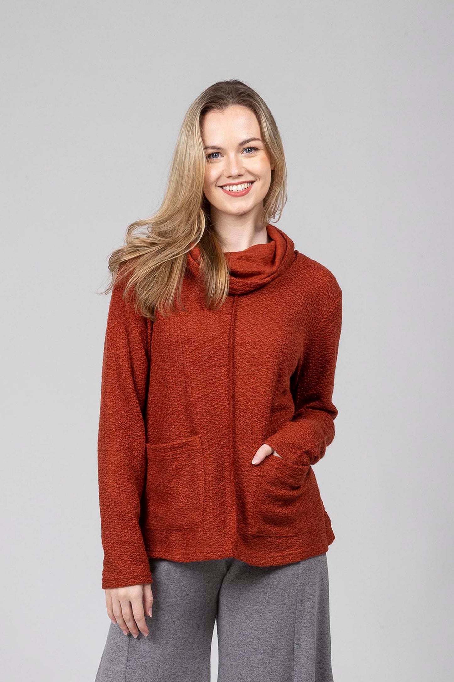 Textured Cowl Neck Tunic