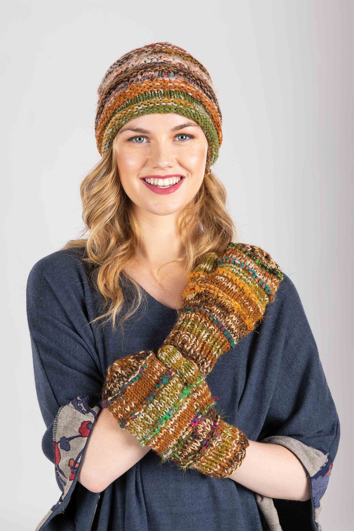 Tabask Women\'s 100% Silk Unique Boho Nepal Hemp Woven Hat Beanie EUC Multicolor NICE Vintage Wool Tibetan Nepalese Style Thinking Smoking  main image 4