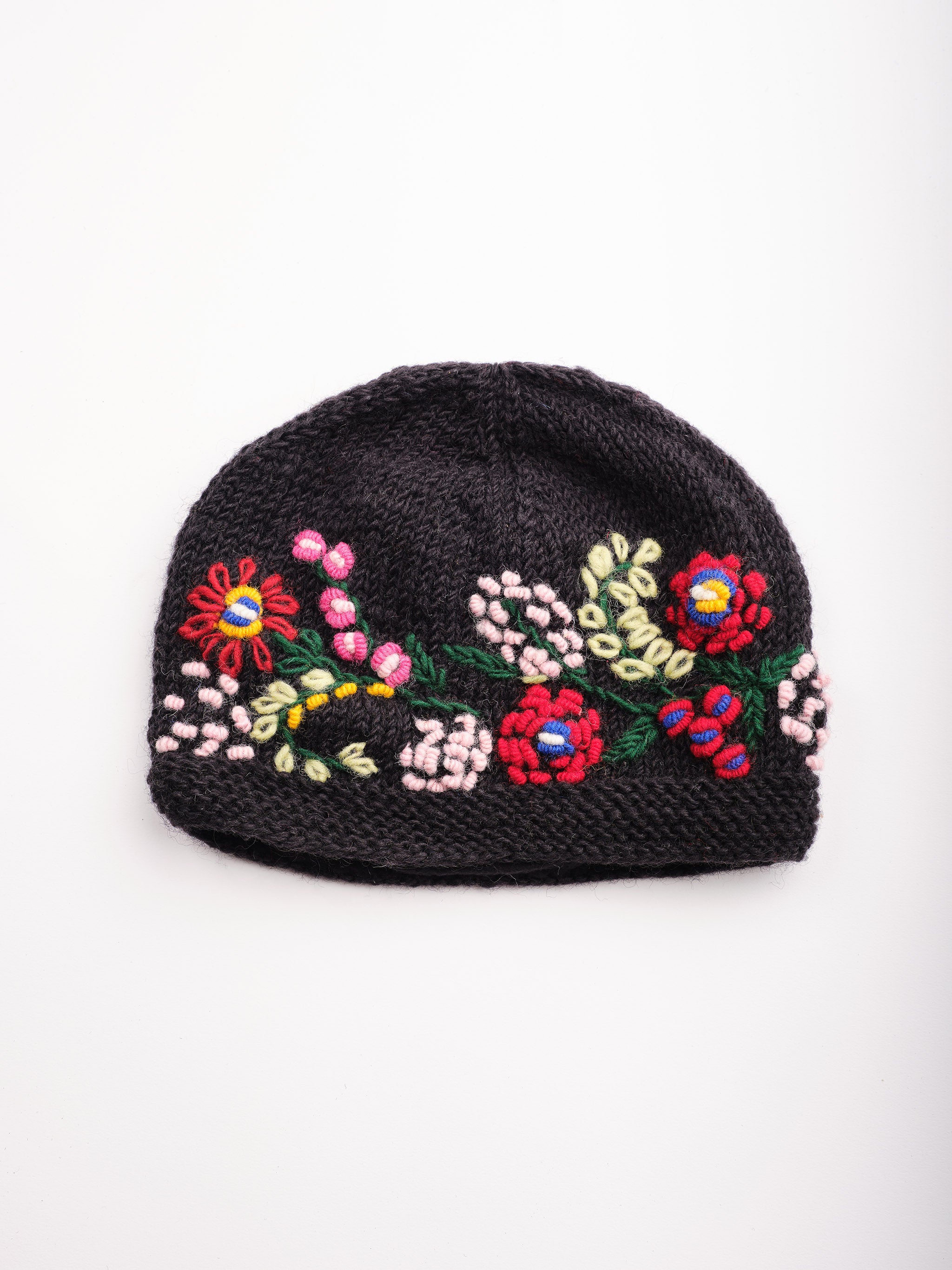 Floral Embroidered Beanie.