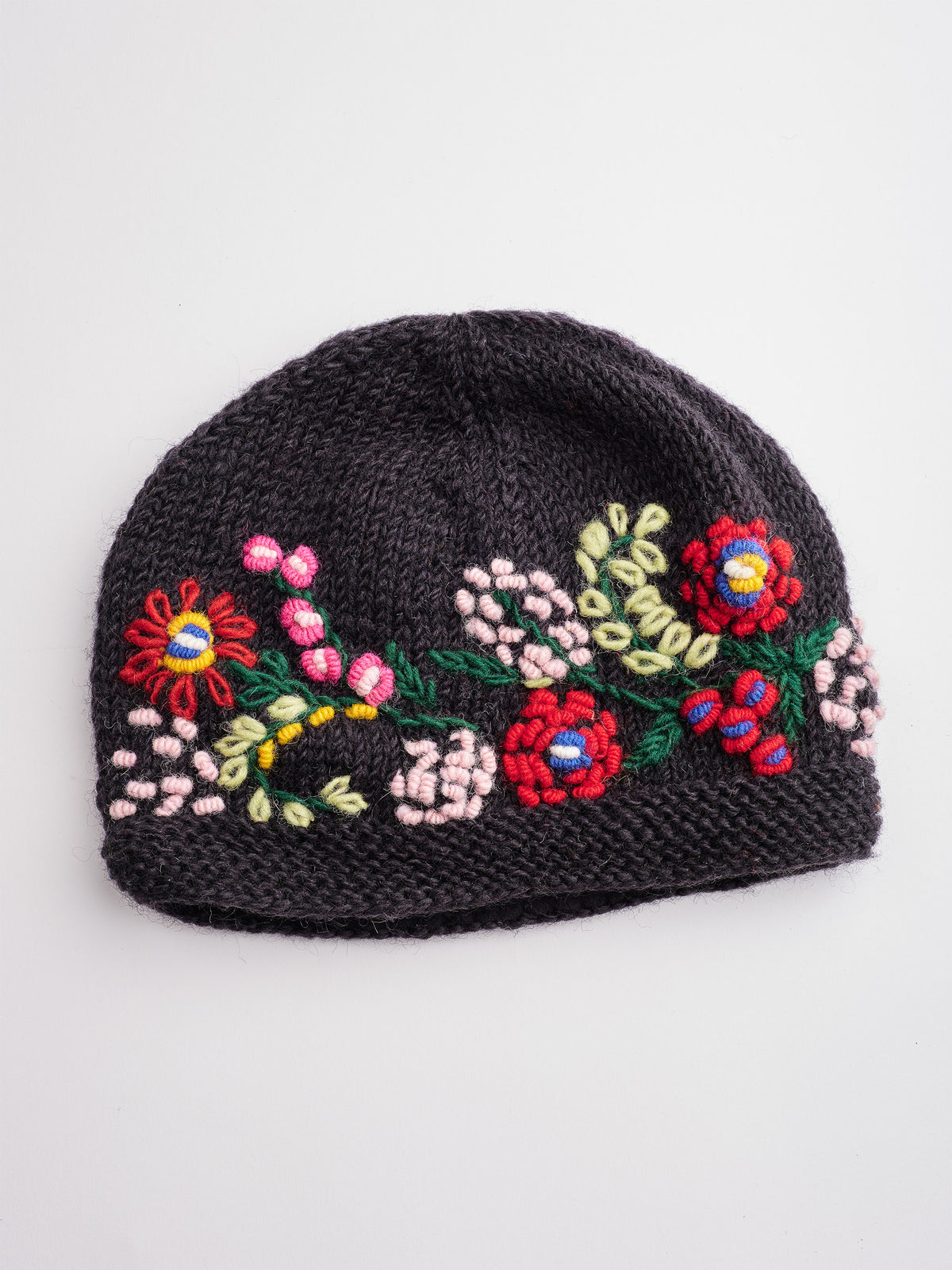 TEY-ART 100% alpaca  Floral Knit Hat/Beanie?NWTs Floral Moth Beanie - Crewel and Unusual main image 2