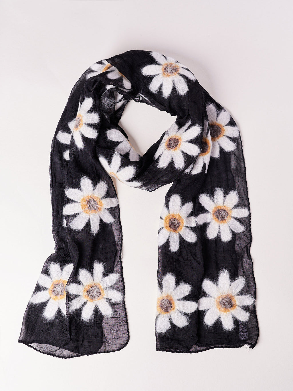 Daisy Wool Felt Scarf