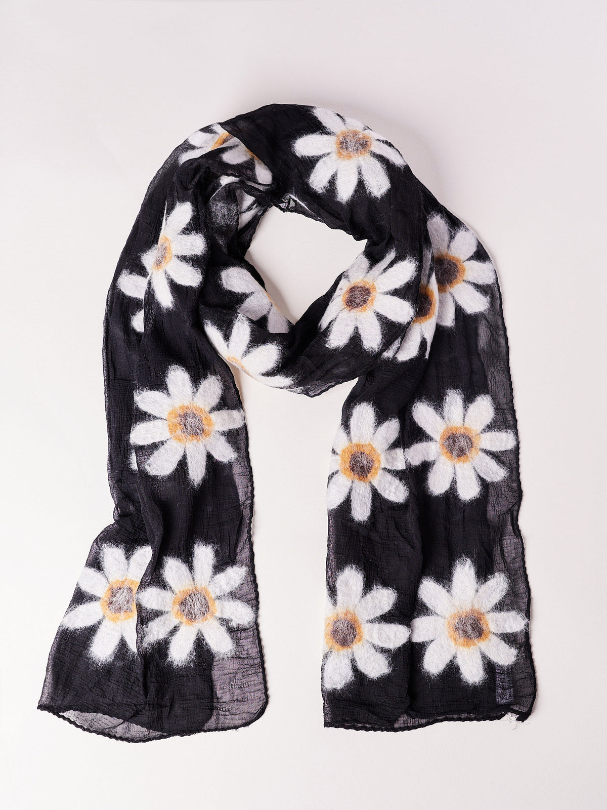 Daisy Wool Felt Scarf