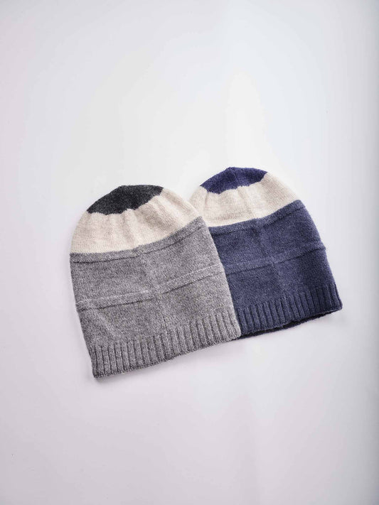 Two Tone Knit Slouch Beanie