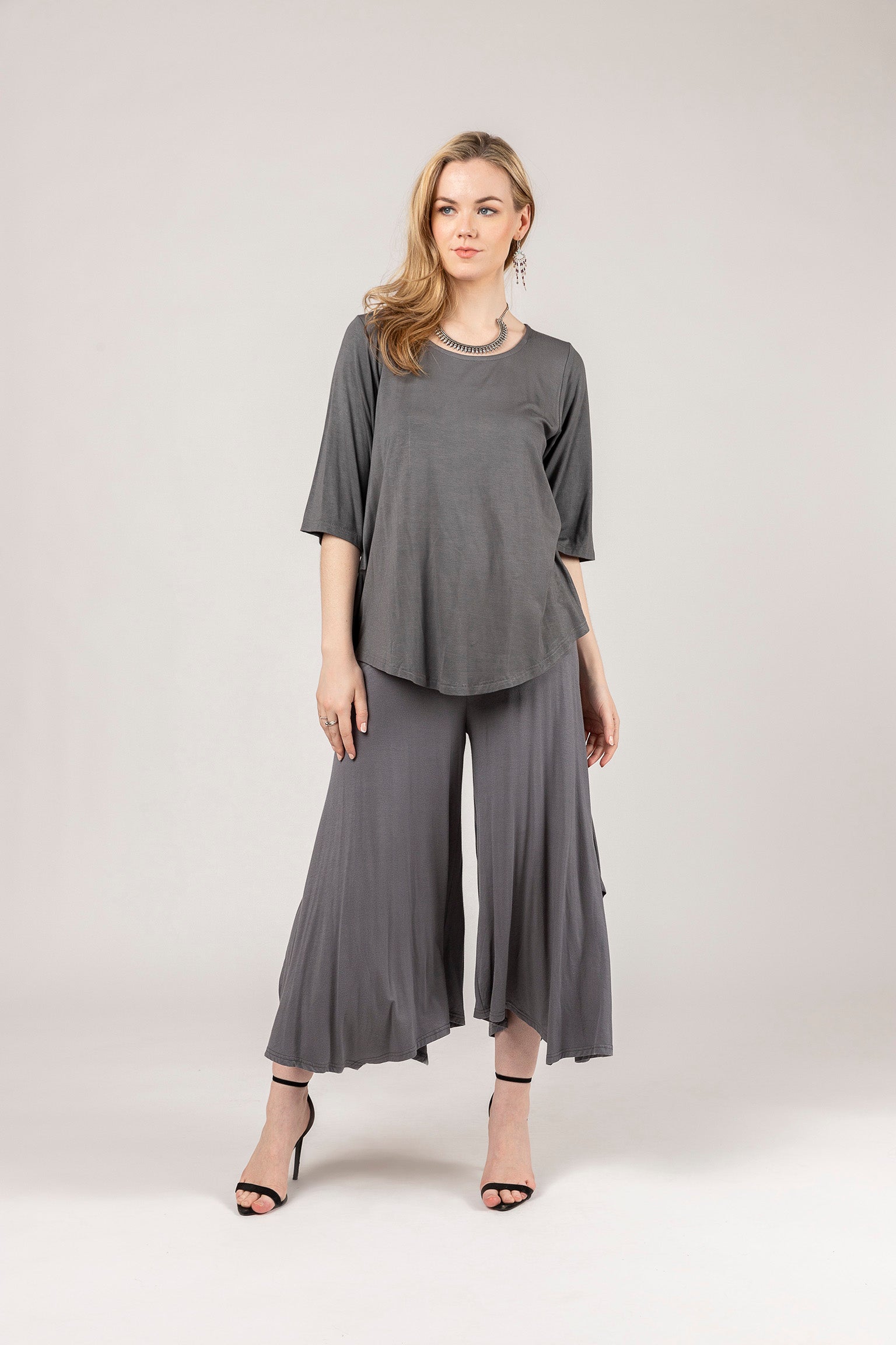 Skirted Wide-Leg Pants