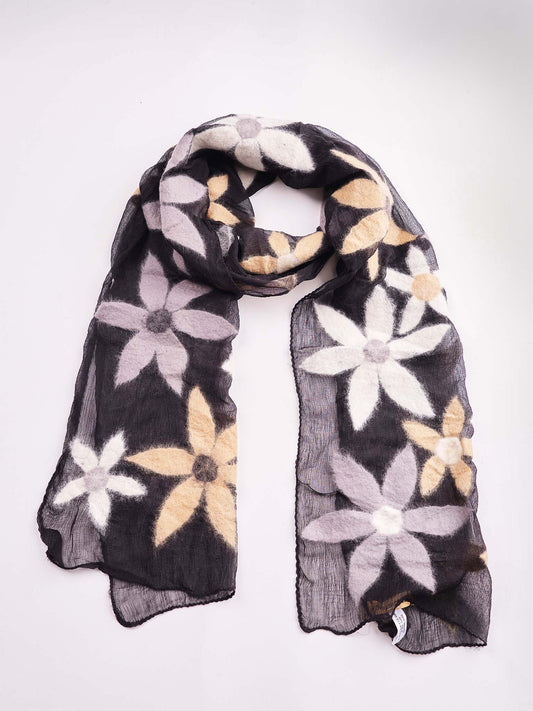 Floral Wool Felt Scarf