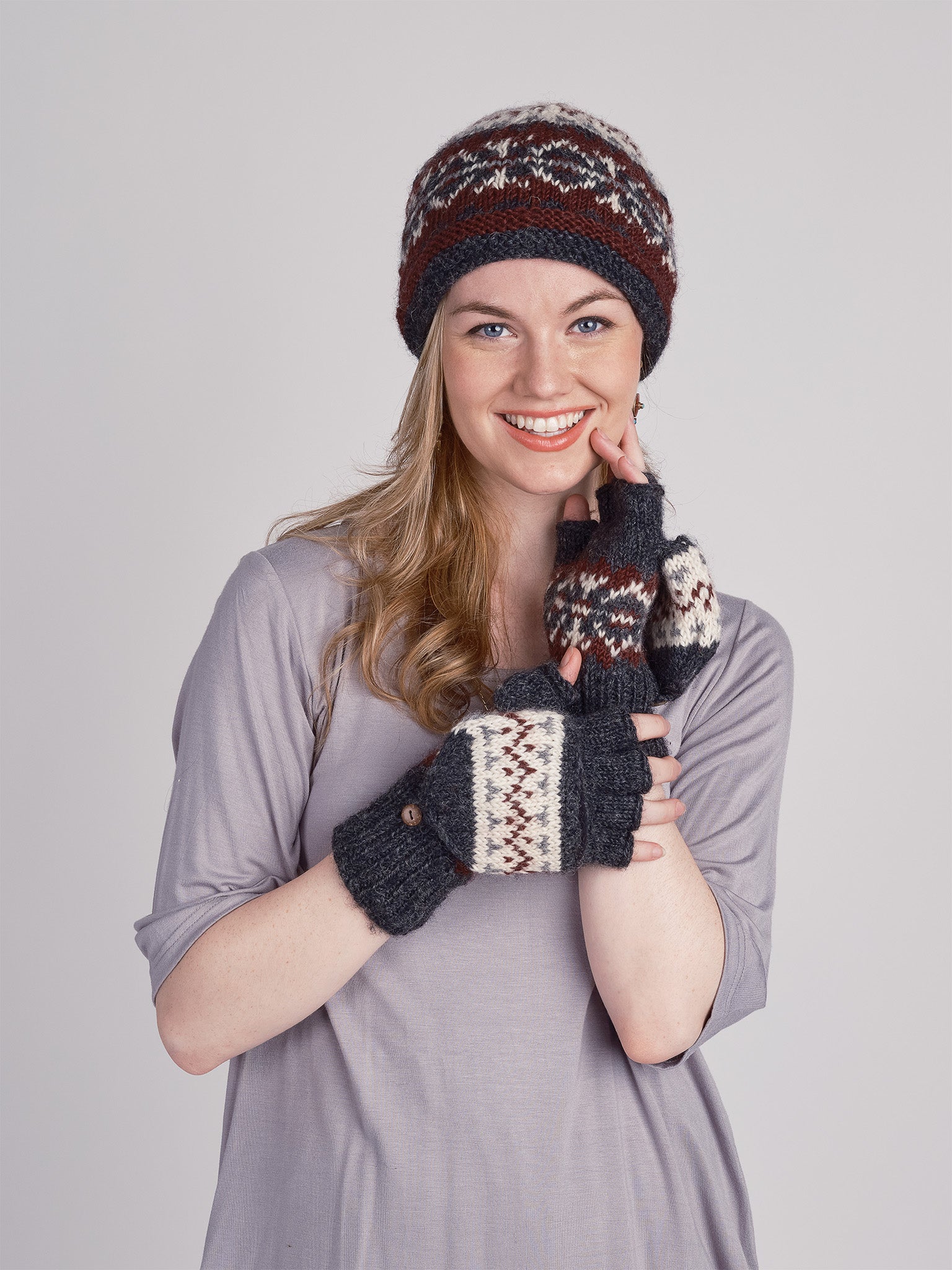 Fair Isle Fingerless Glove.