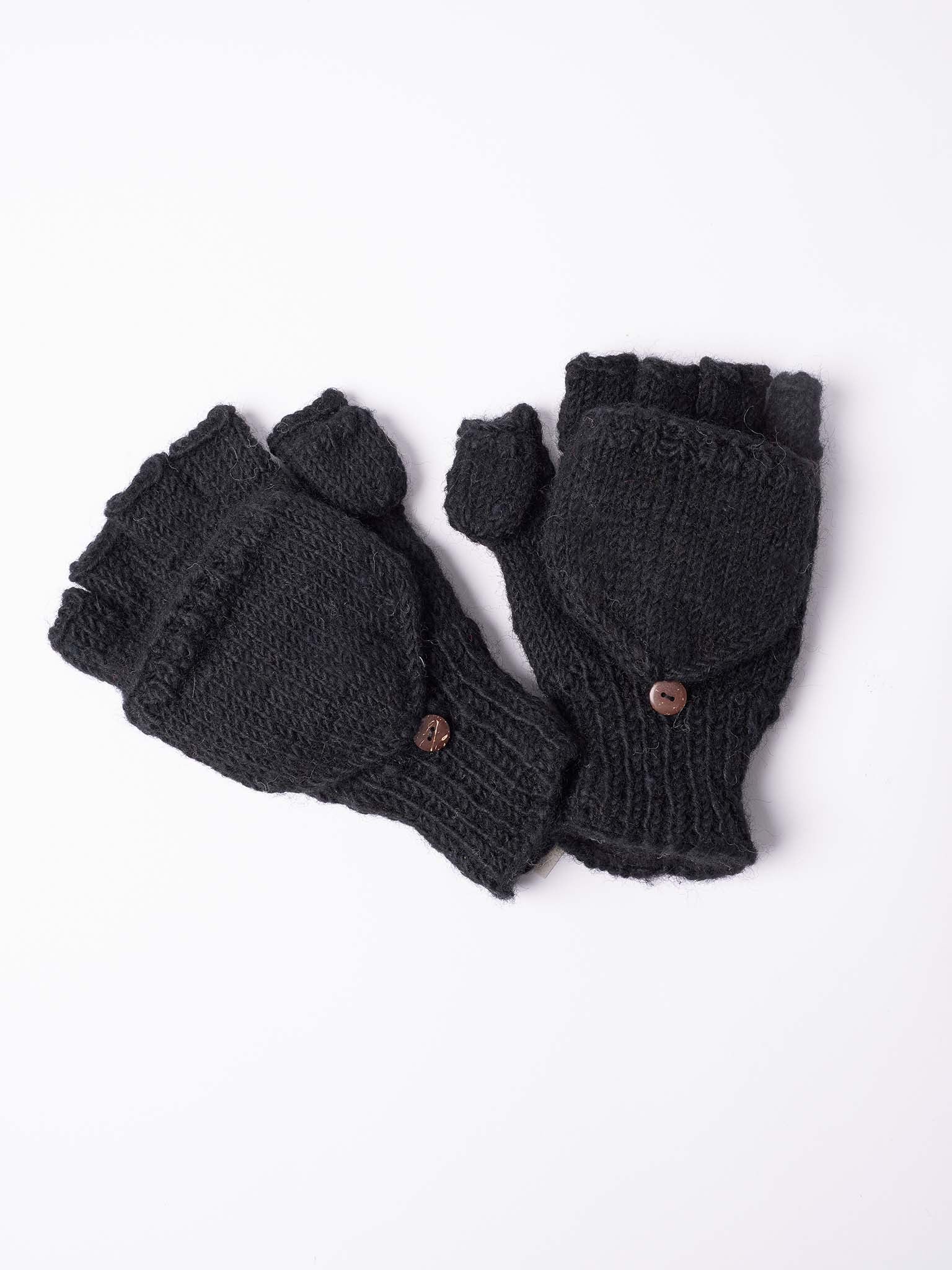 Plain knit Glittens.
