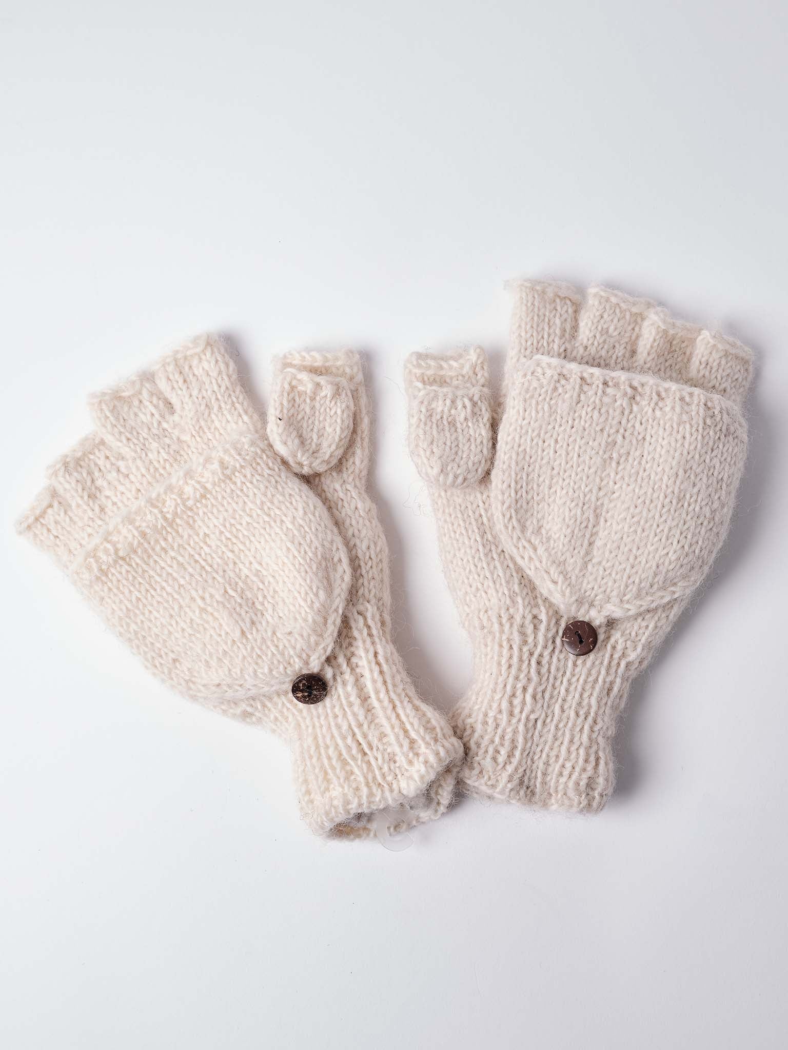 Plain knit Glittens.