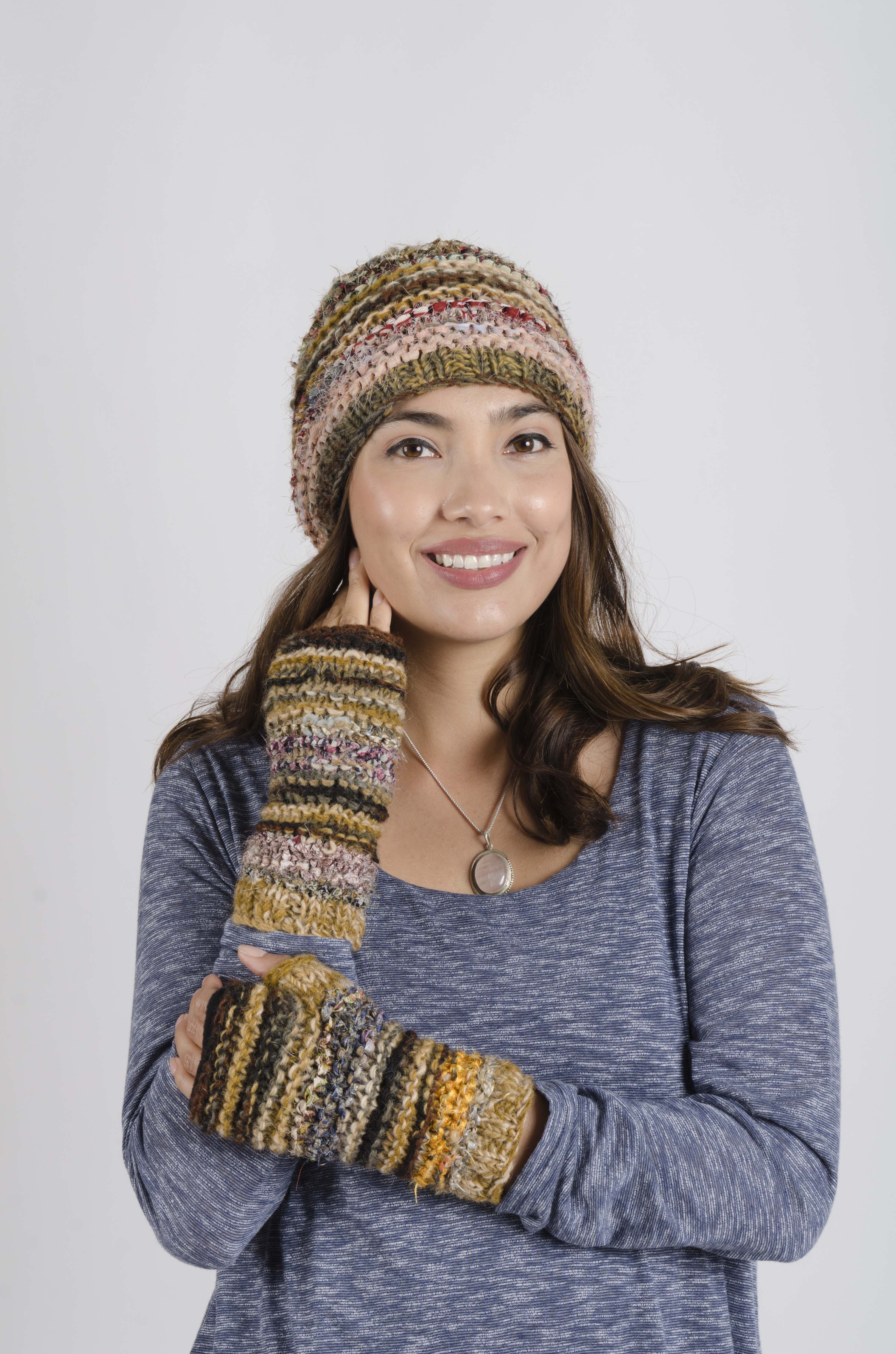 Recycled Silk/Wool Handwarmer.